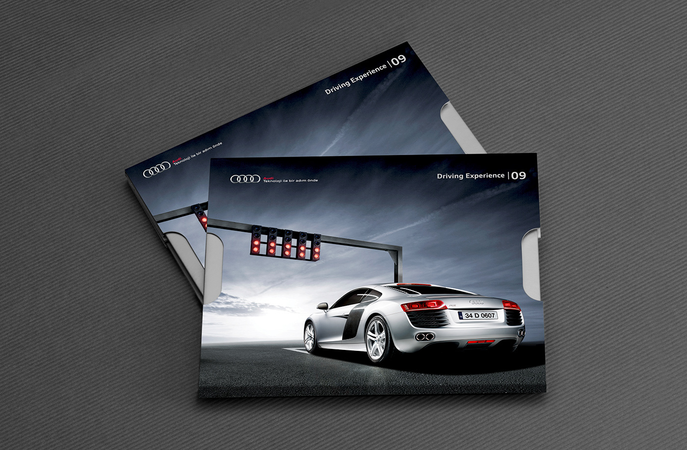 Audi Driving Experience car DDB&Co poster Invitation cd quattro R8