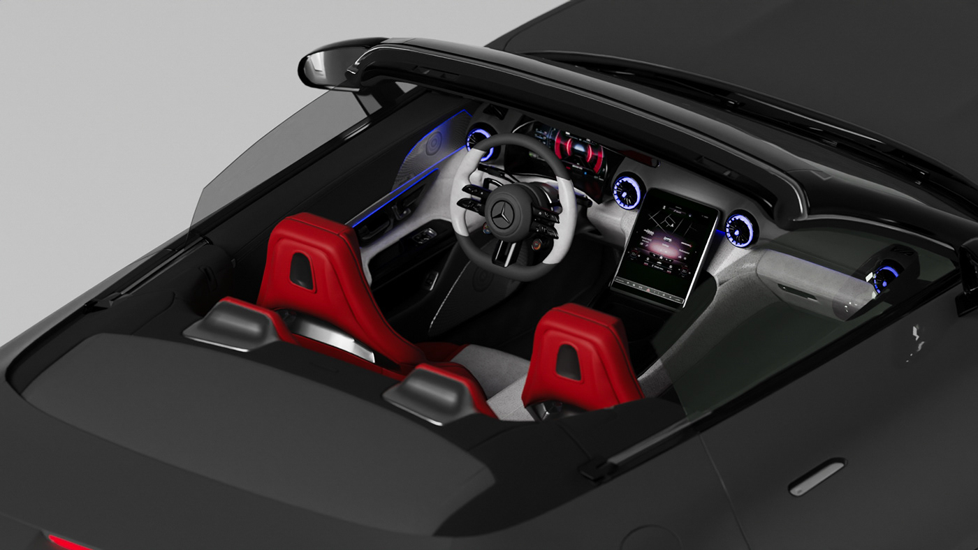 car 3d render 3d modal texture lighting mercedes Mercedes AMG AMG SL63 sl63 sports car cabriolet convertible car convertible