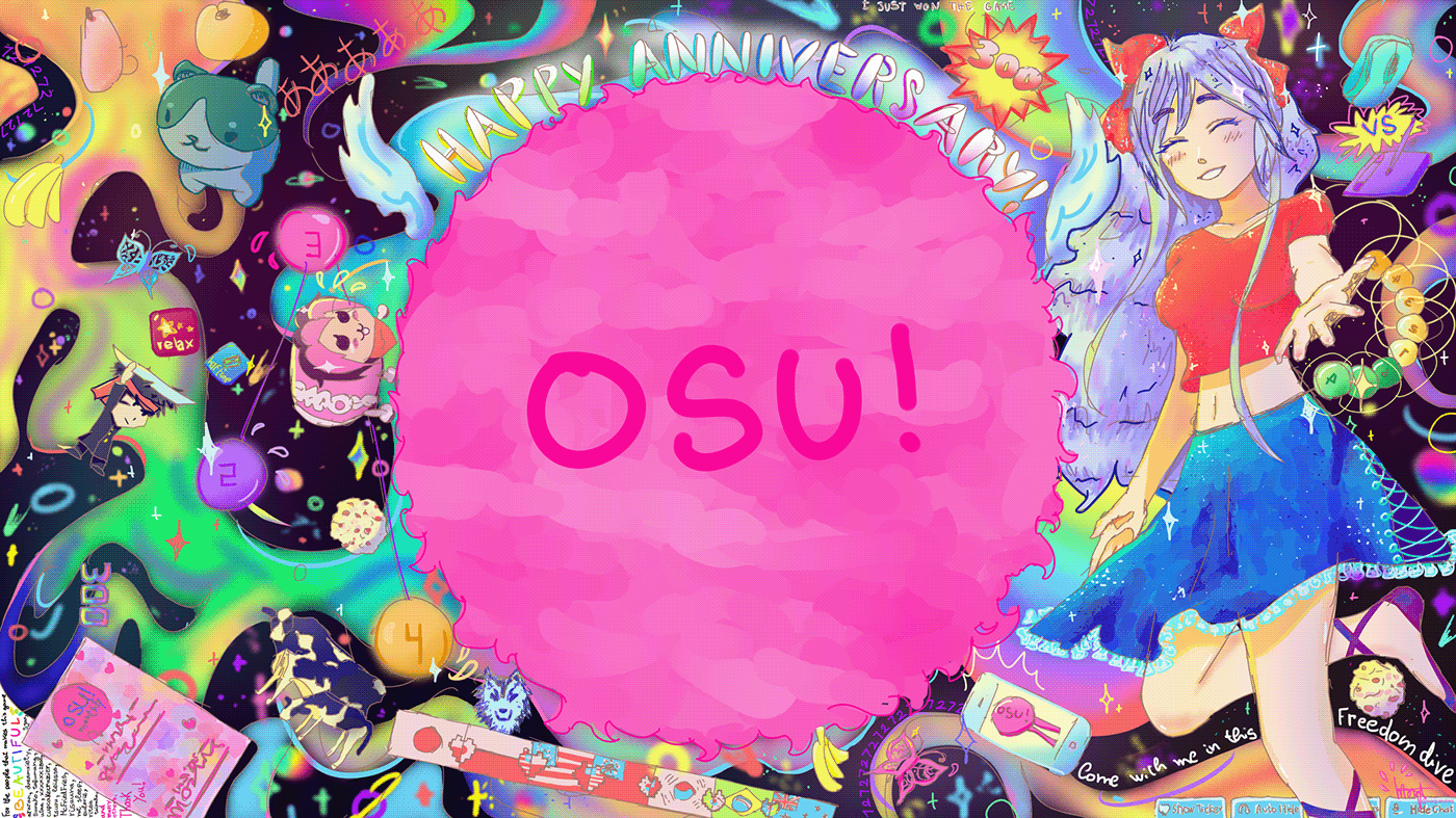 This is an illustration I made for a contest celebrating the 15th anniversary of the game OSU!.