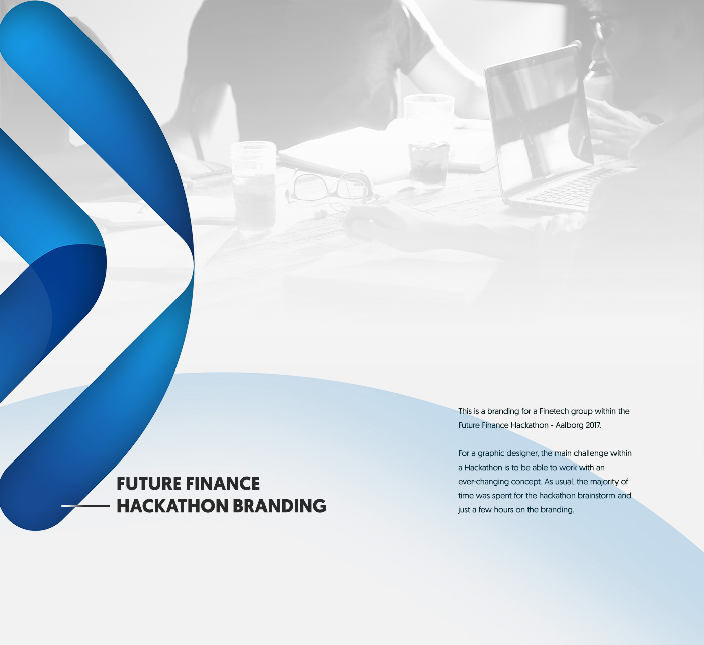 graphic blue Client Bank finance hackathon brand friendly future fresh