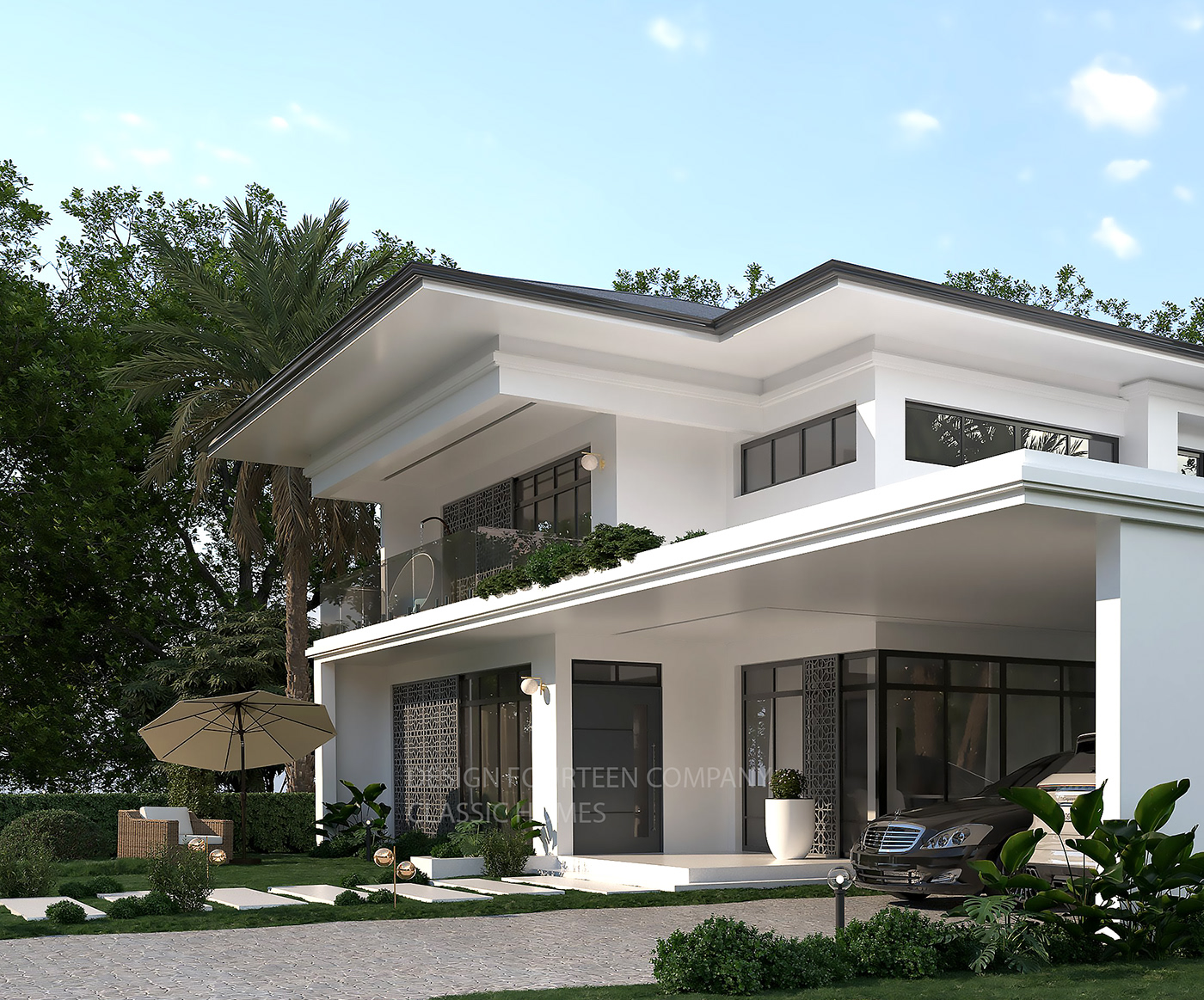 building architecture visualization Render corona modern exterior home Classic