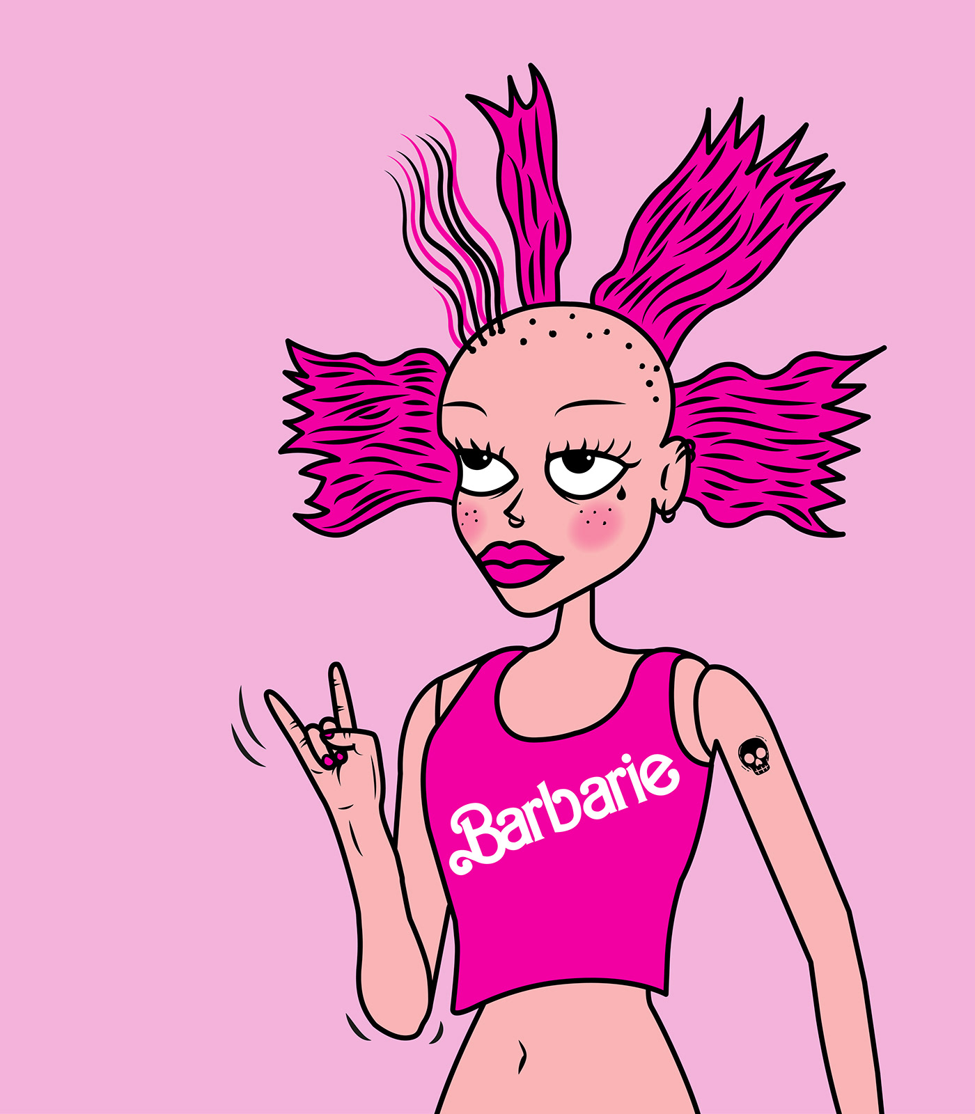 diseño gráfico ilustración digital barbie pink Vector Illustration