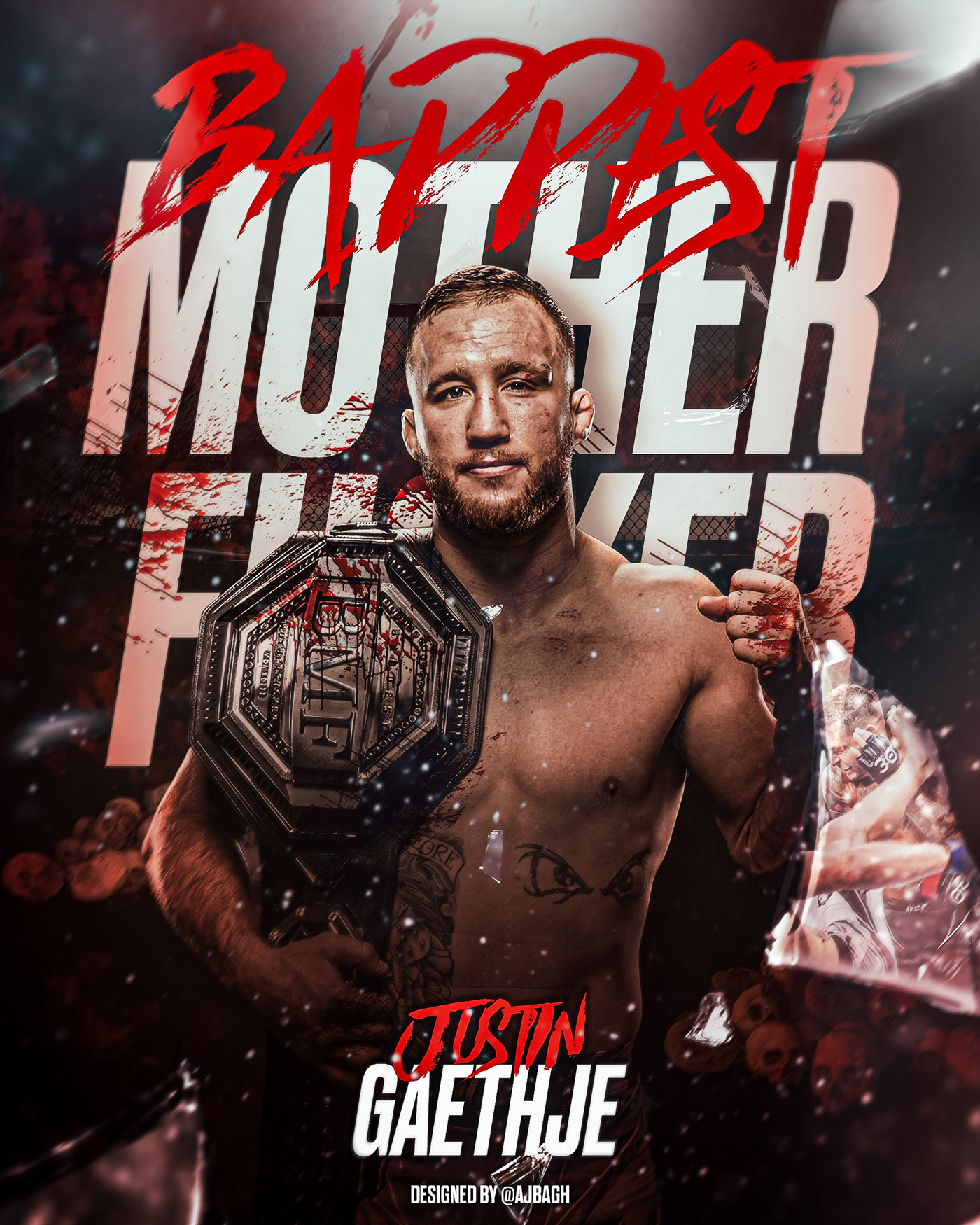 UFC MMA sports UFC Poster Sports Design sports graphics ufc fan art combat sports Justin Gaethje MMA Poster