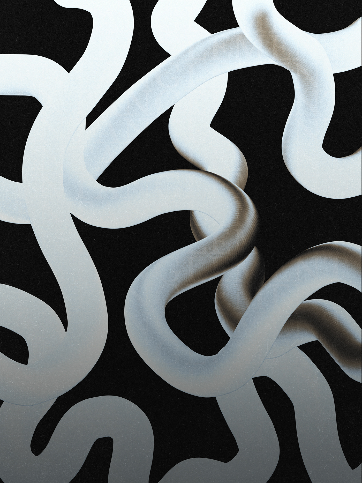 3d art 2D art entanglement typography   chrome reflective Mockup Poster Design