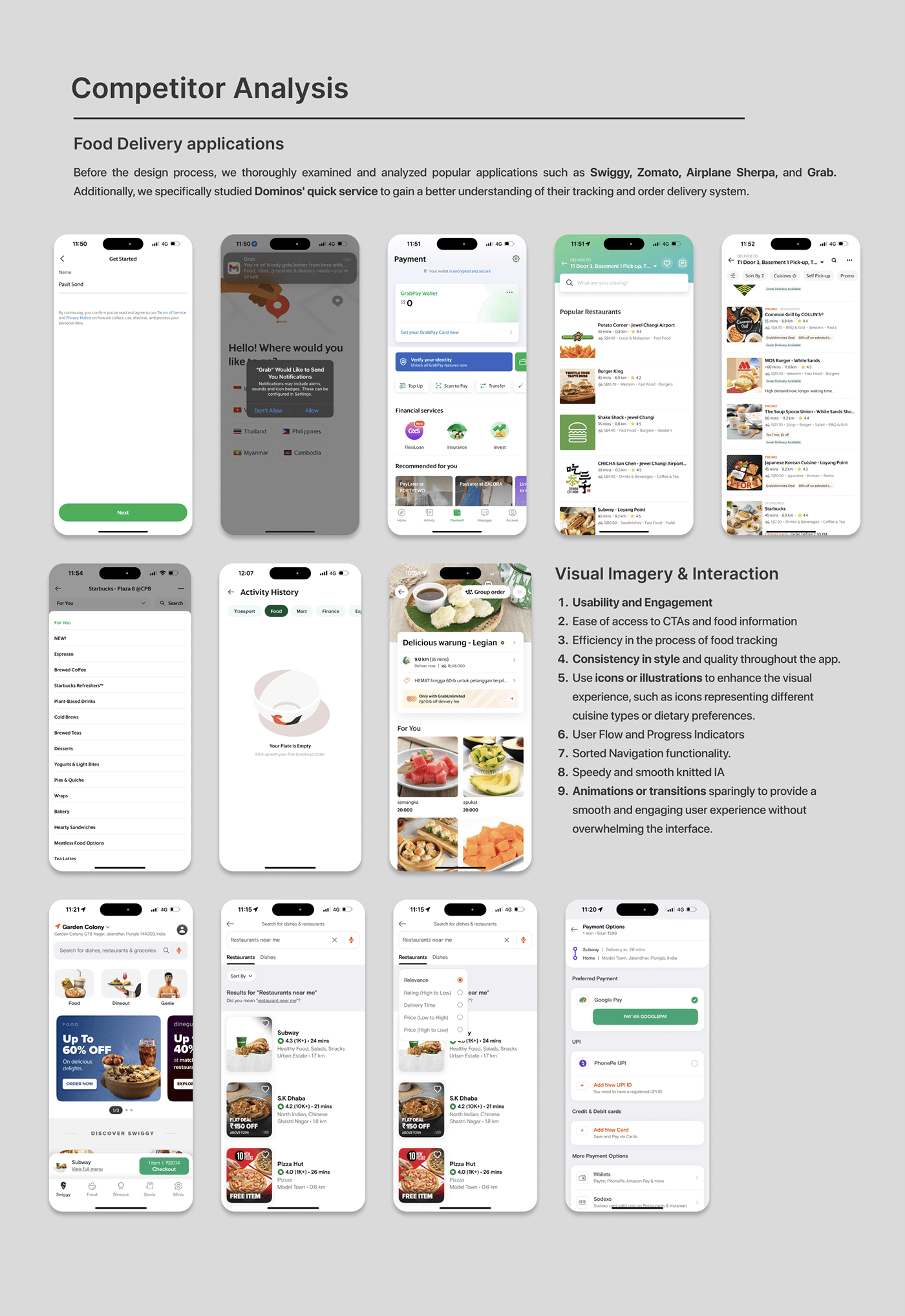 mid fidelity wireframes UI/UX Design Mobile app Service design user experience Figma interaction airport services food delivery app