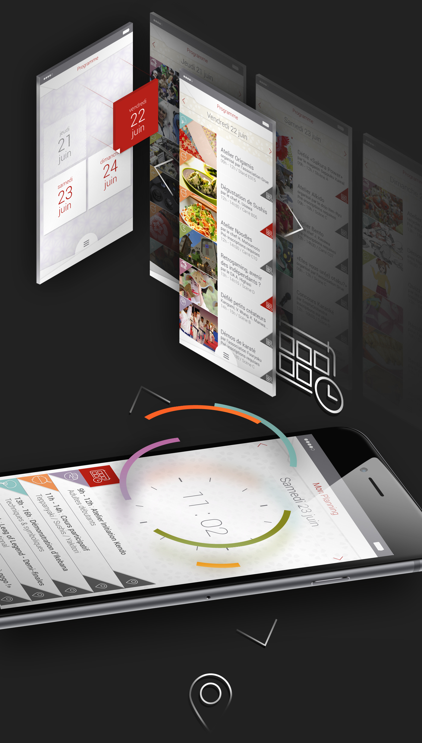 mobile application Fair Exhibition  motion ux UI design interaction