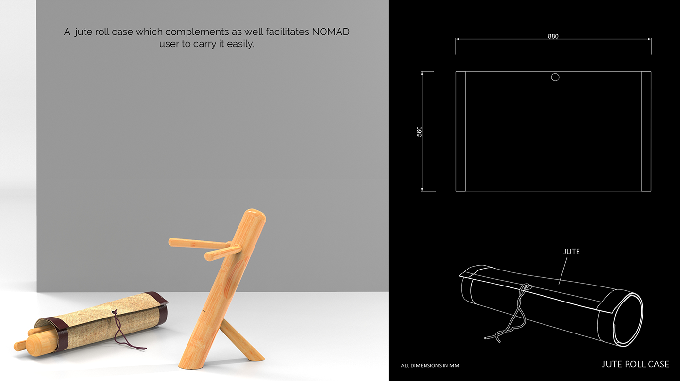 assembly bamboo craft furniture design  lightweight minimal natural portable Sustainable