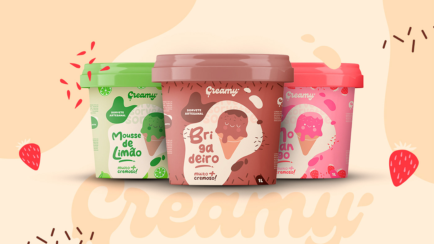 Advertising  brand identity design embalagem ice cream Logo Design package Packaging sorvete sorveteria
