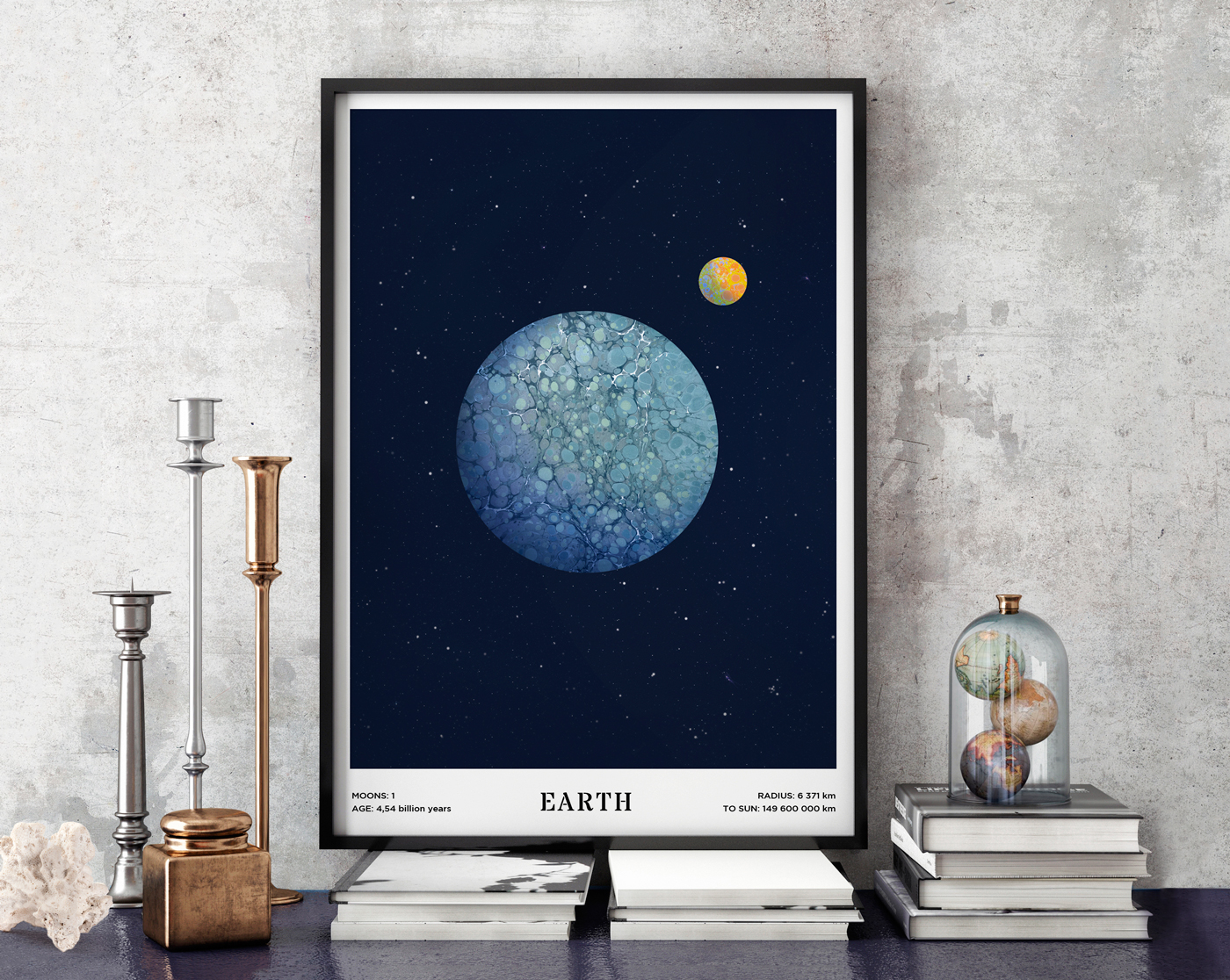universe Space  marbling paper paint ebru Planets moon poster pattern colorful abstract marbled water texture