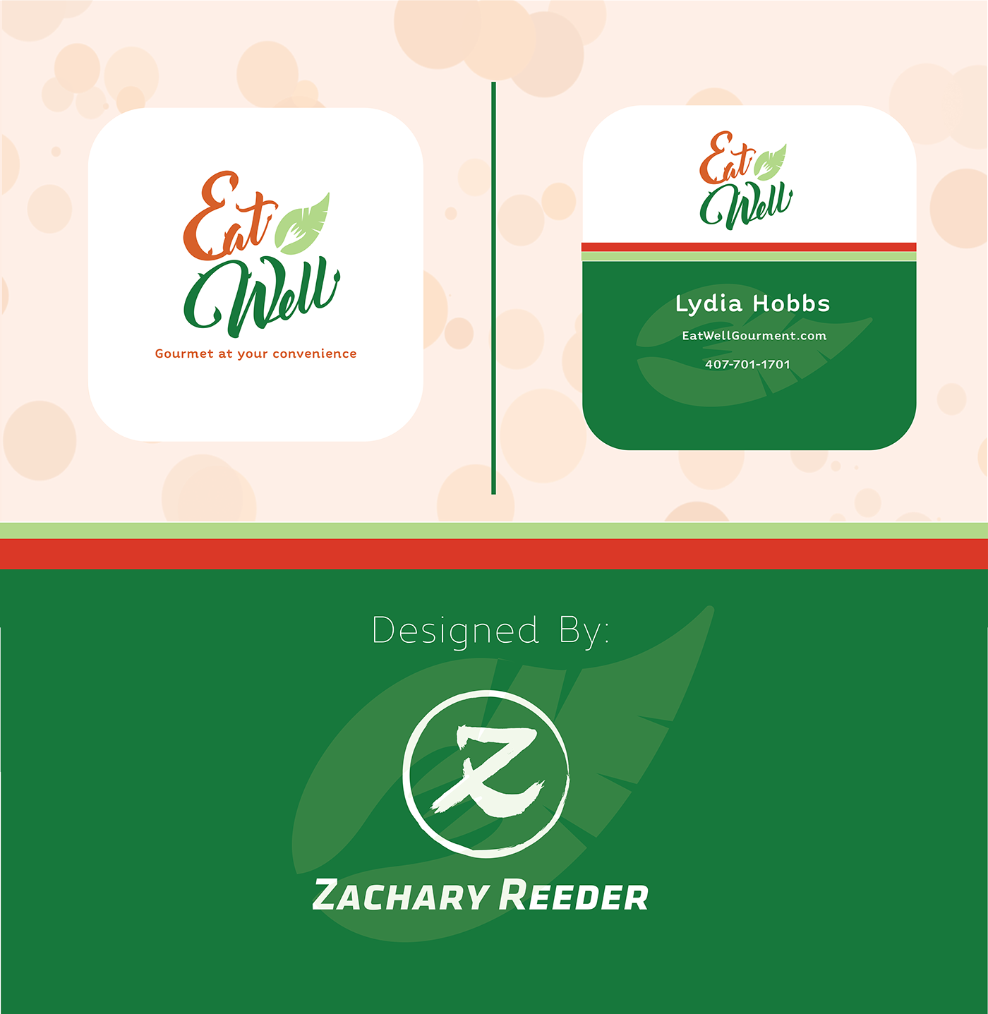ZHR Designs logo branding  Business Cards Website