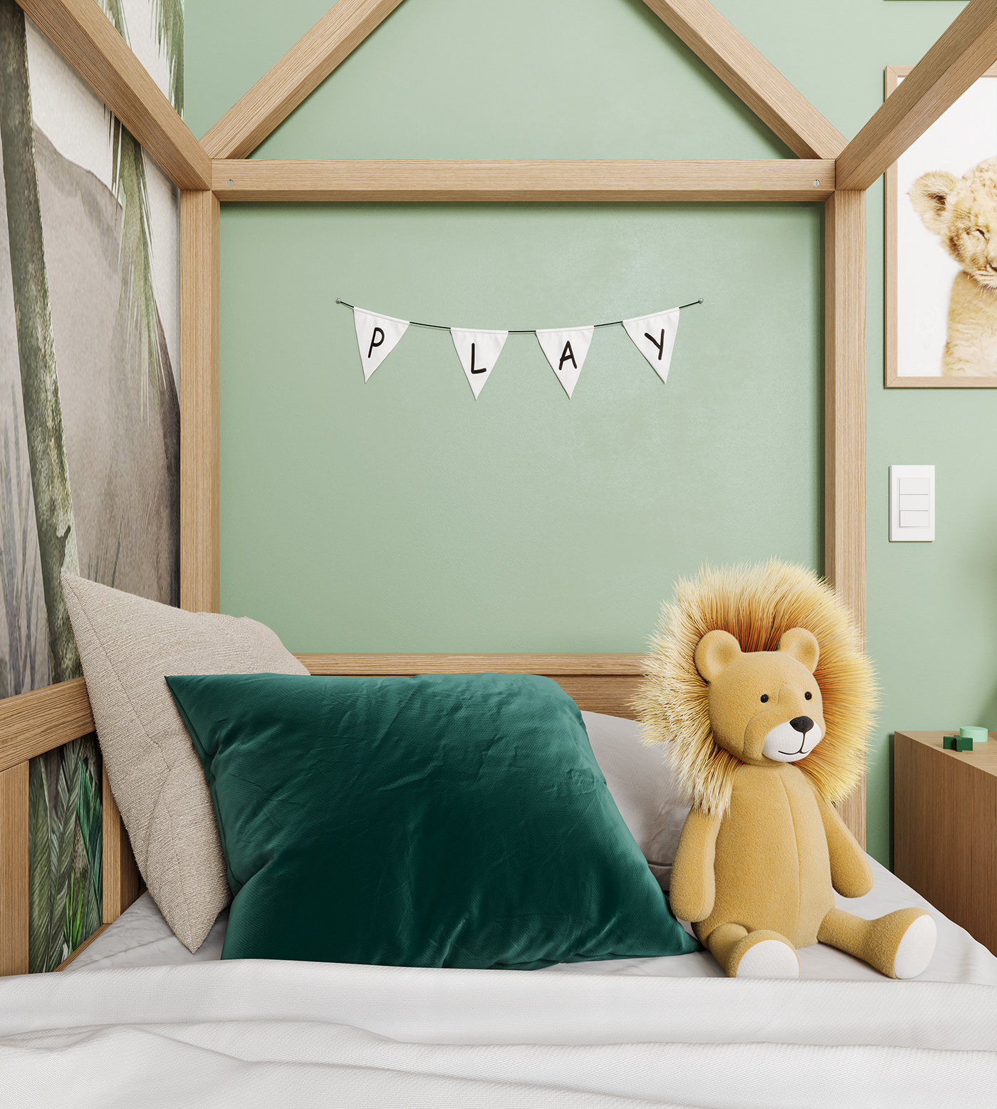 3dsmax animals architecture bedroom child corona forest interior design  jungle kids