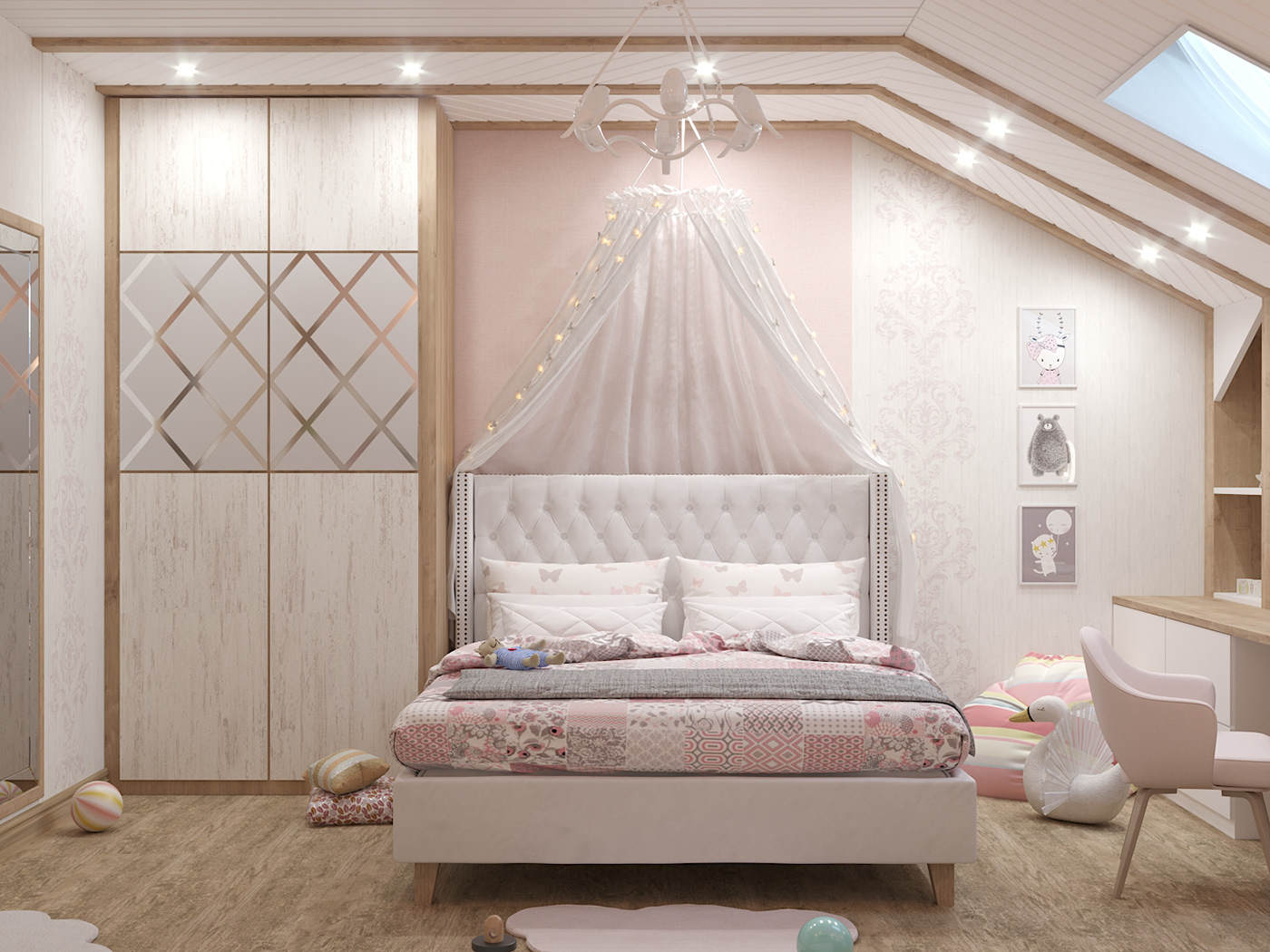Interior childroom girl pink интерьер детская комната розовая детская