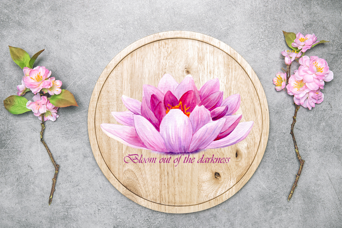 bloom flower Lotus pink watercolor