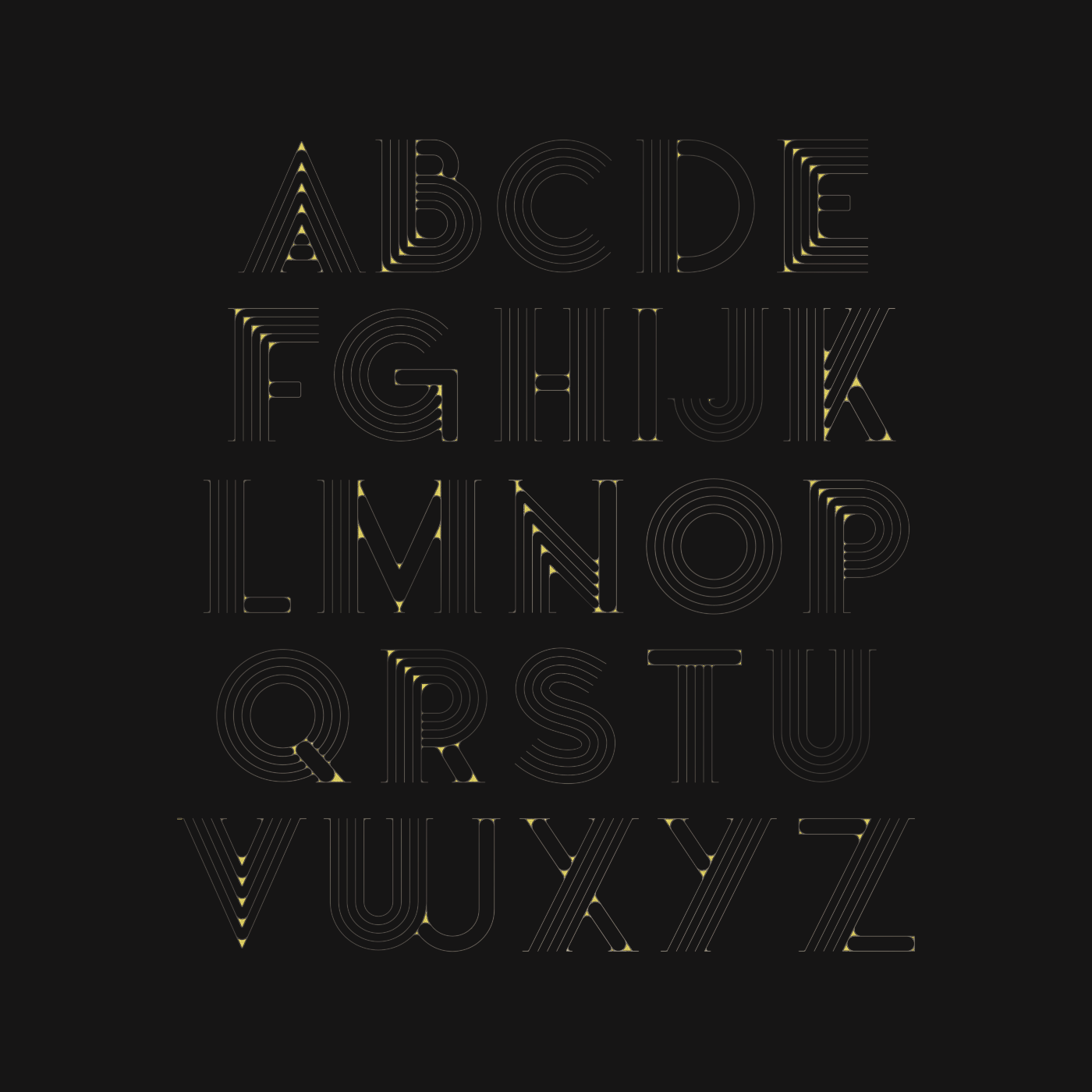 adobe illustrator Digital Art  font gold lettering lines Typeface typography   vector