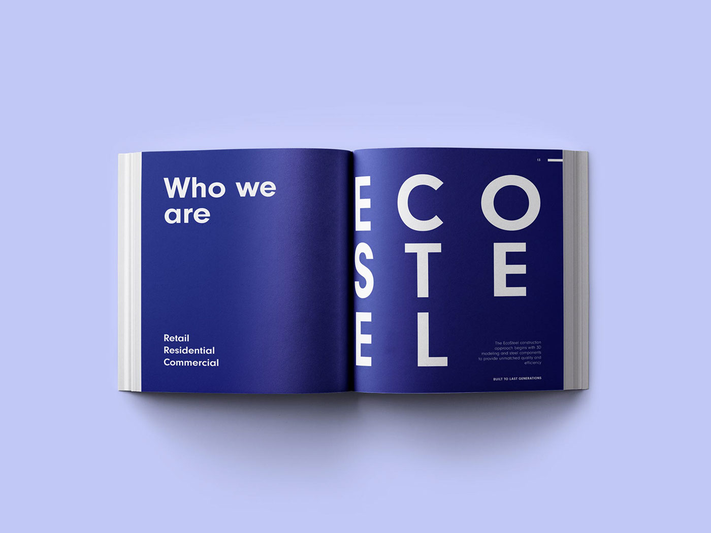 EcoSteel Product Catalog HappyBuro Mistyukevych editorial design  print catalog minimal design