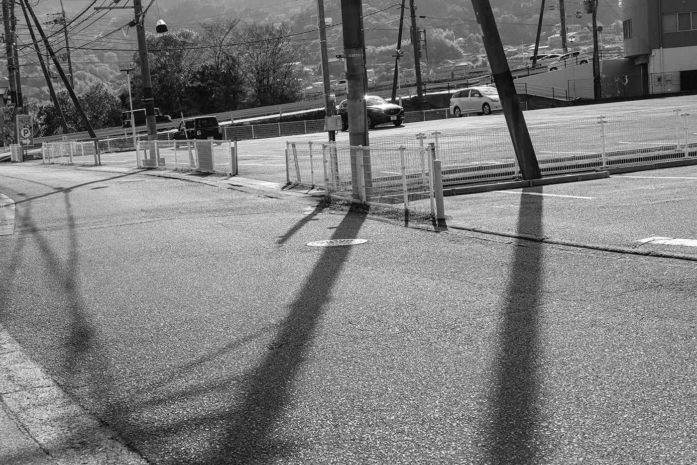 black and white monochrome countryside road Nara Prefecture Wakayama Prefecture japan