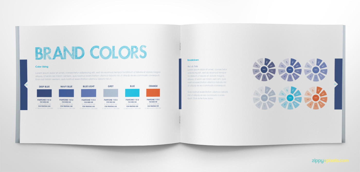 brand style guide Corporate Identity Guidelines brand guidelines brand book brandbook Illusrator InDesign template free freebie