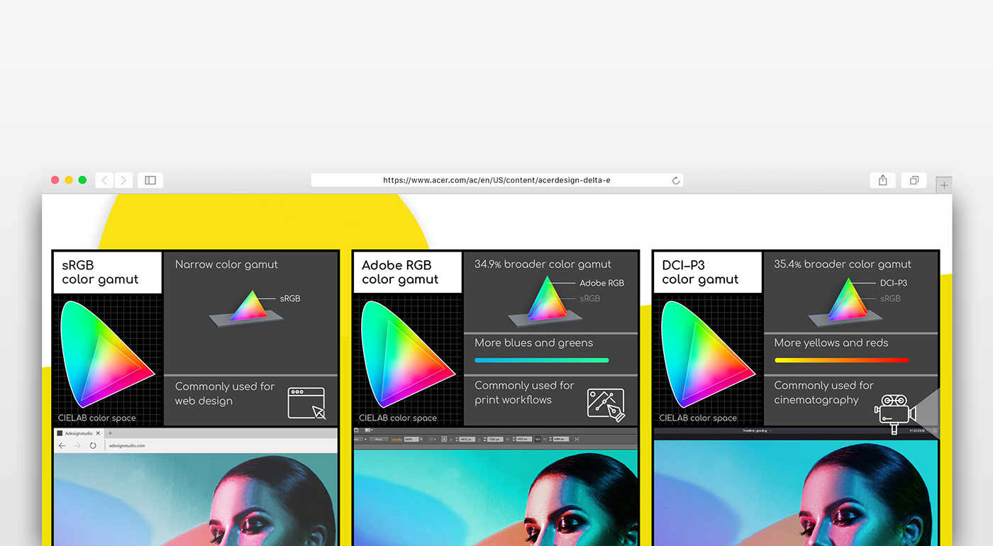 Web Design  Website acer delta e color typography   graphic deisgn ILLUSTRATION  icon design  Gradient Color
