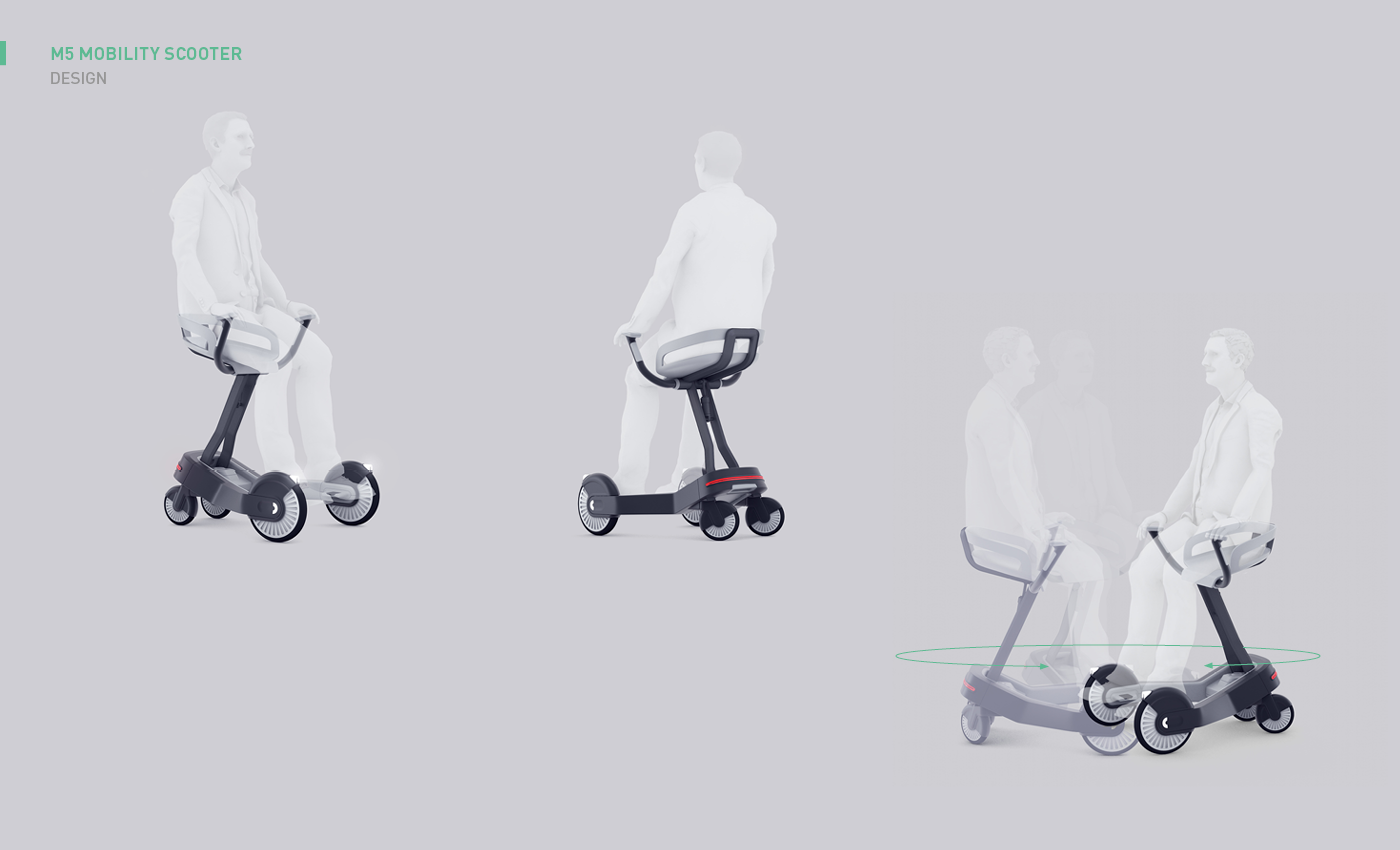 mobility concept electric folding personal Scooter semipublic sharing transportation wheelchair