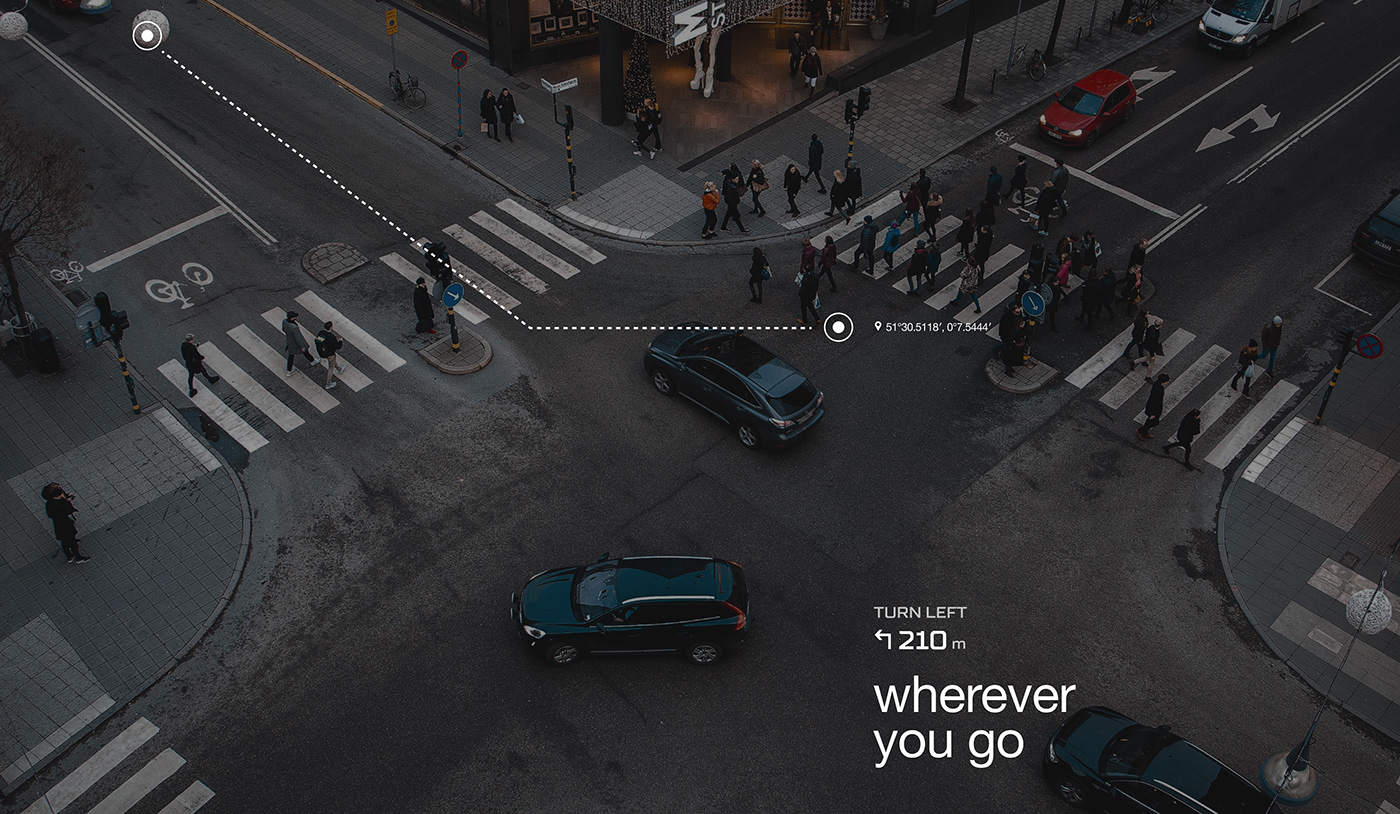 app AR driver assistance mobile UI/UX car drive driver map navigation