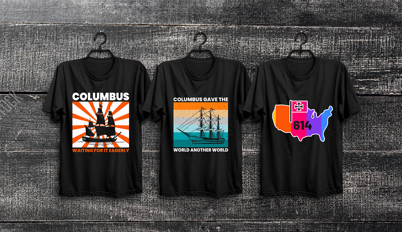 Clothing columbus Custom Fashion  graphics shirts T Shirt T shirt desing t-shirt Typography T shirt Design