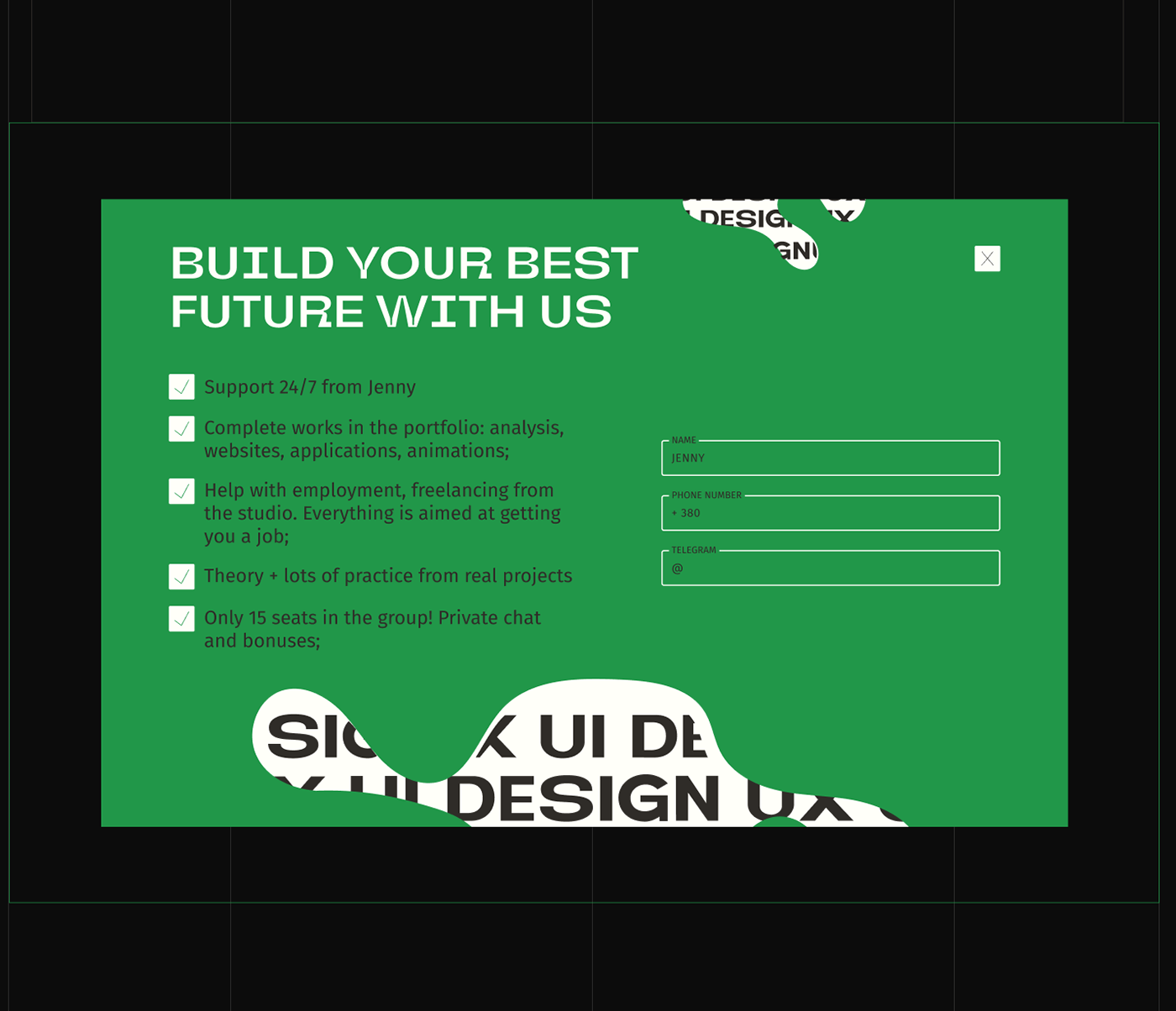 ux UI/UX Figma courses Education Webdesign landing page user experience figma design UX course