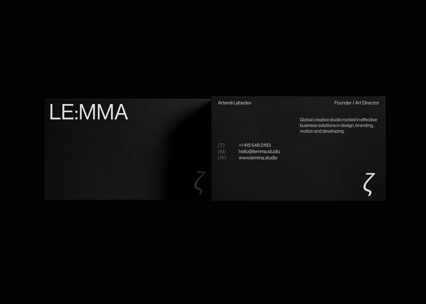 Business Cards. Le:mma Studio. Website Design & Visual Identity.