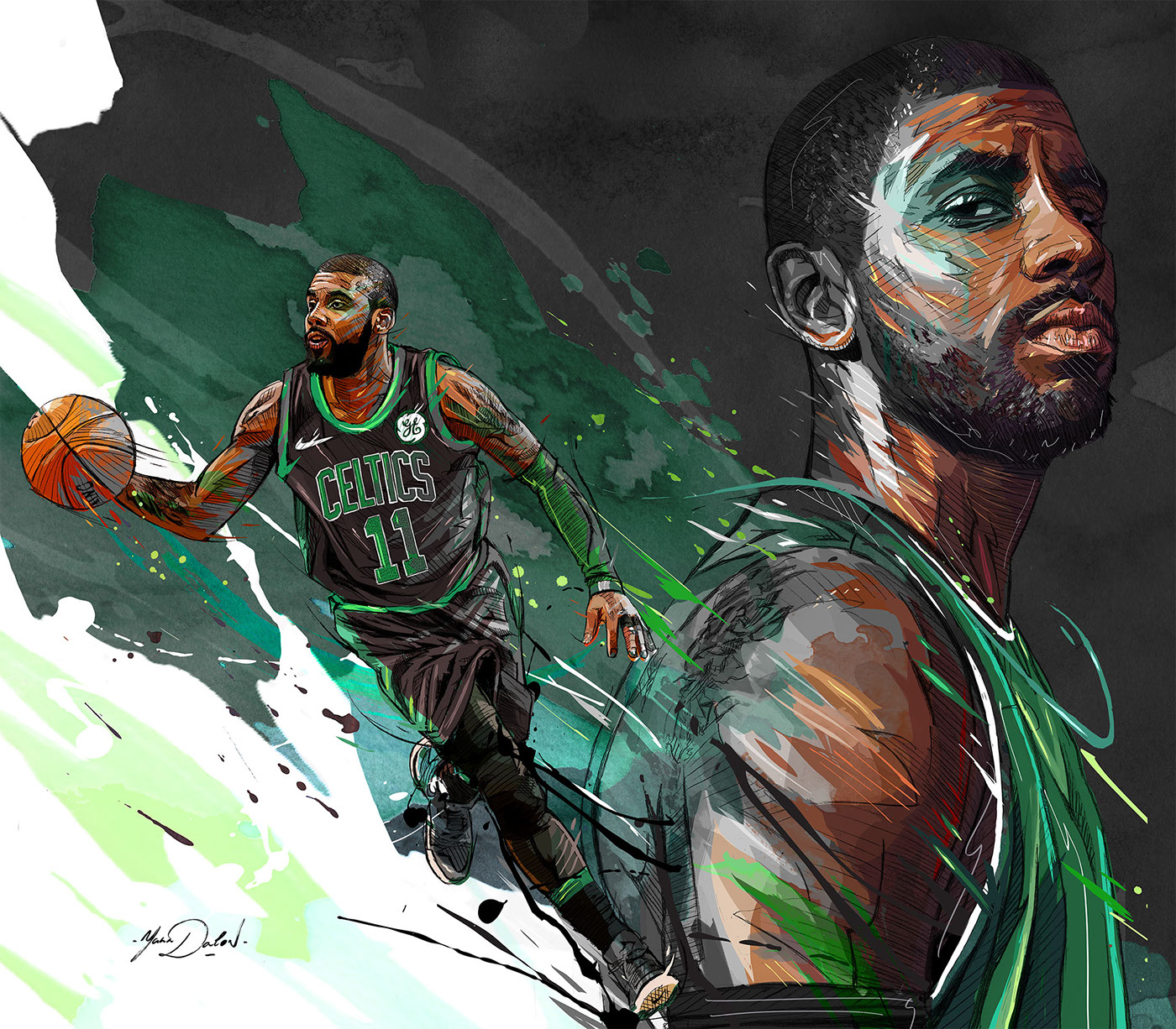 Kyrie Irving Brooklyn Nets Nba Player Digital Art by Afrio Adistira - Pixels