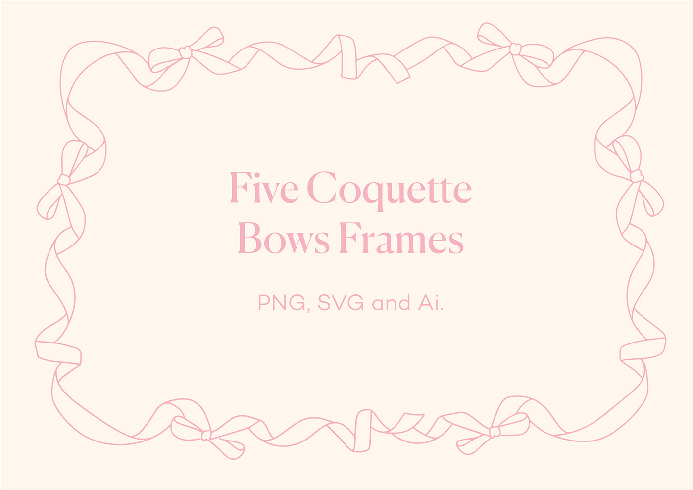coquette frames Bows ILLUSTRATION  hand drawn creative market