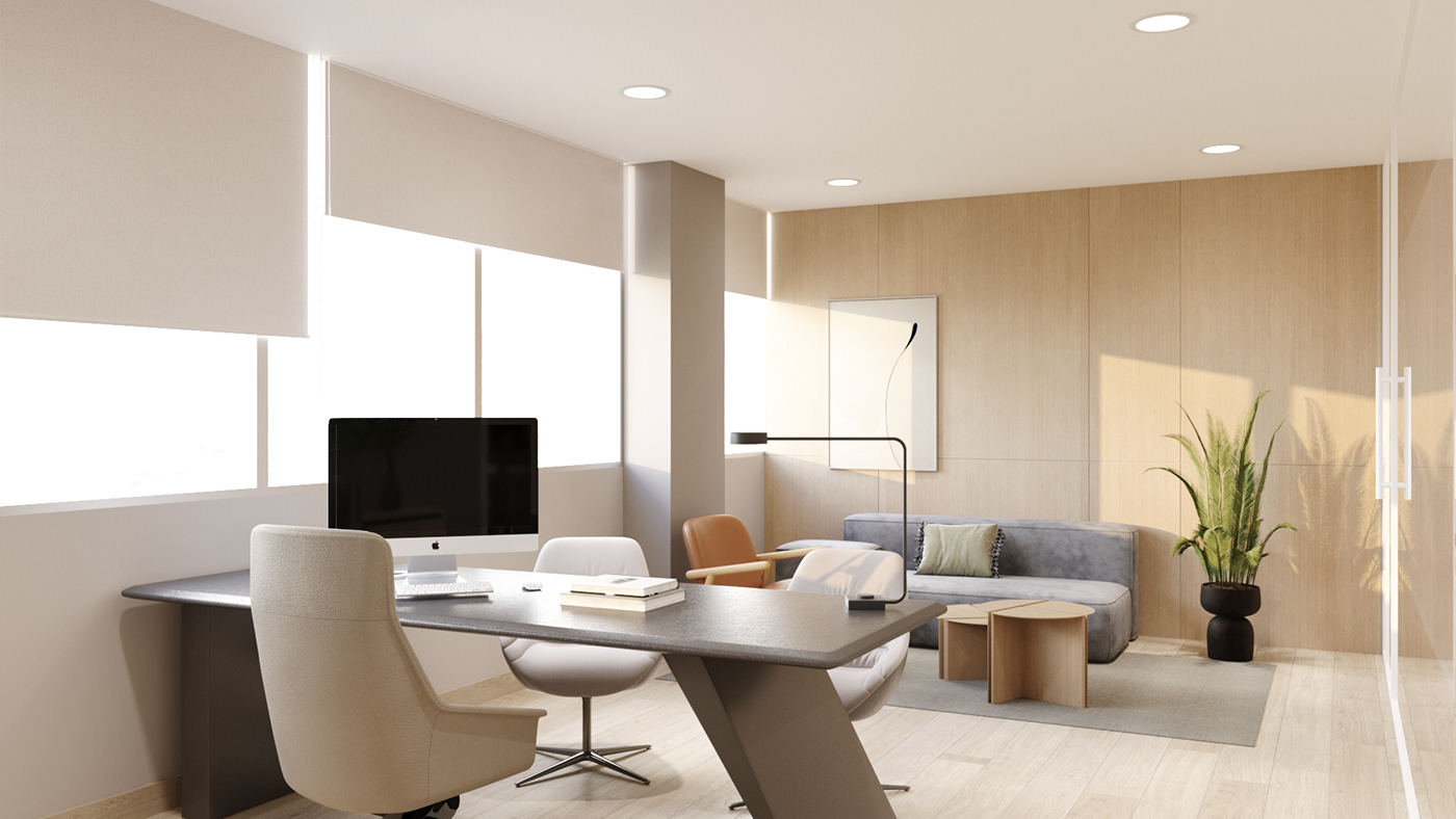 interiordesign Render corona visualization 3ds max Office Design modern MUJIINTERIOR