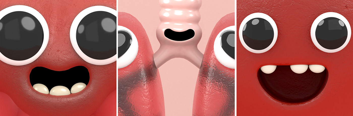 3D Body Parts c4d Character design  characters creatures design healthcare ILLUSTRATION  organs