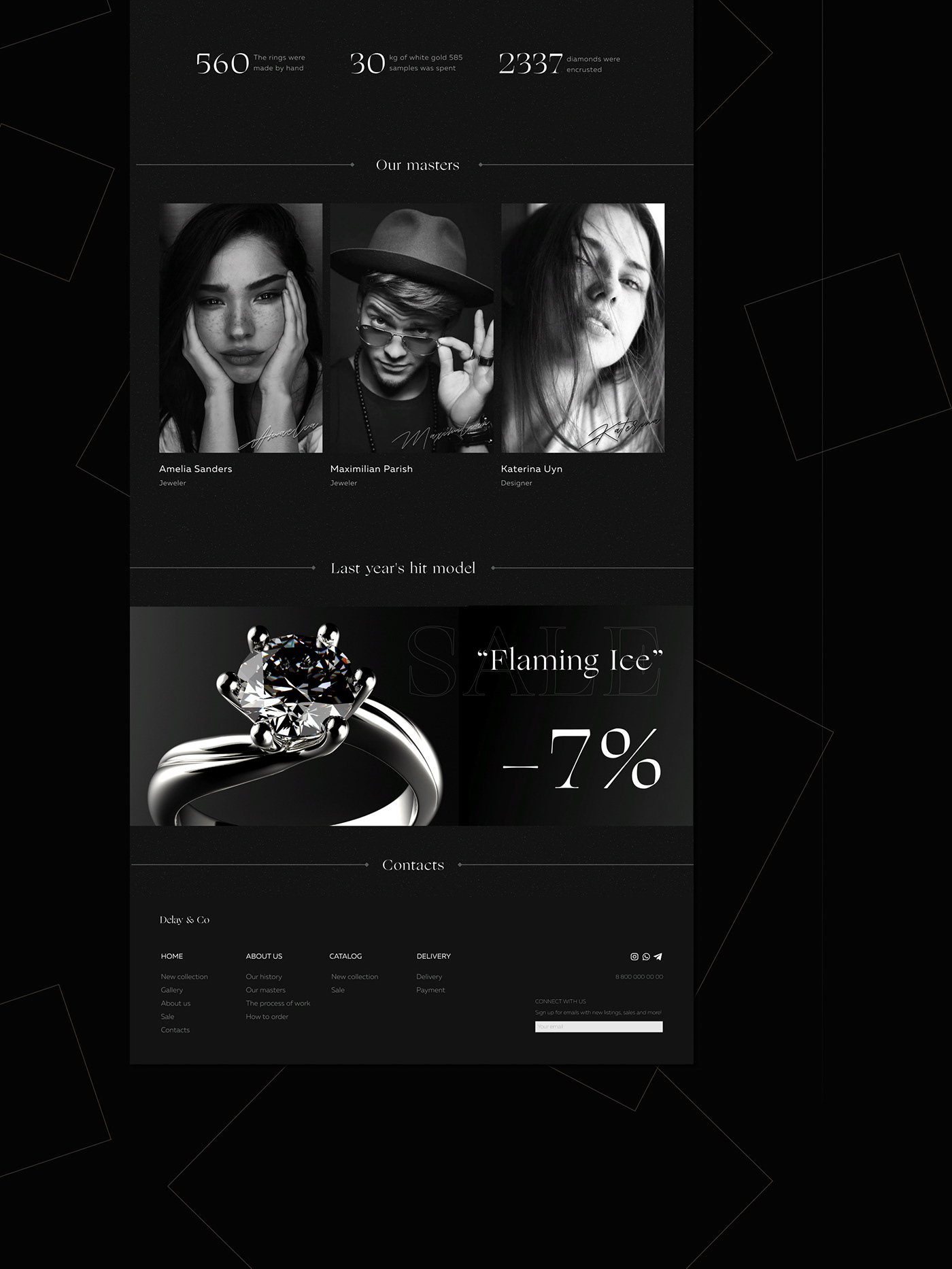 beauty black and white corporate diamond  Fashion  luxury moda model ring Website Design