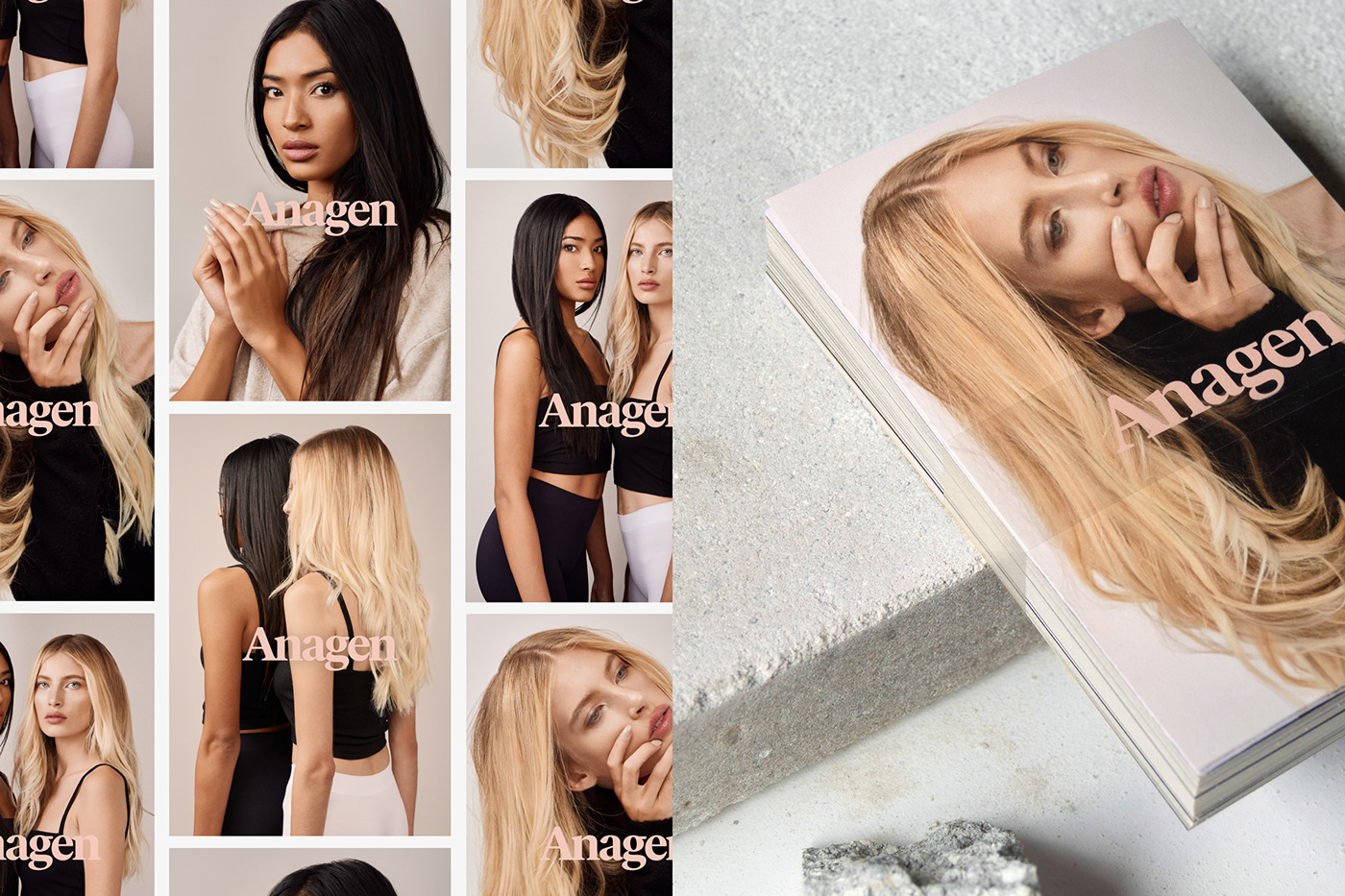 anagen salon beauty modern minimal identity feminine product extensions yungbld