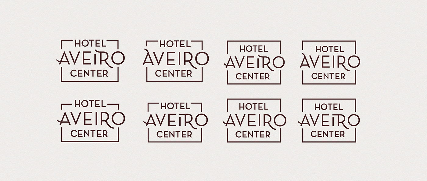 Aveiro hotel stationary identity logo art deco tourism brown city minimal