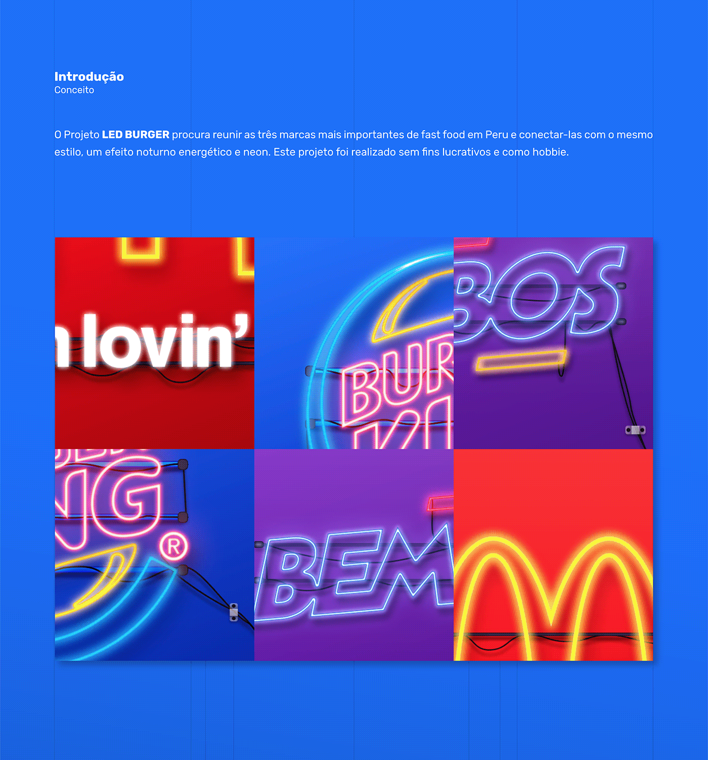 Art Director bembos burgerking design Fast food led mcdonald's neon poster ux