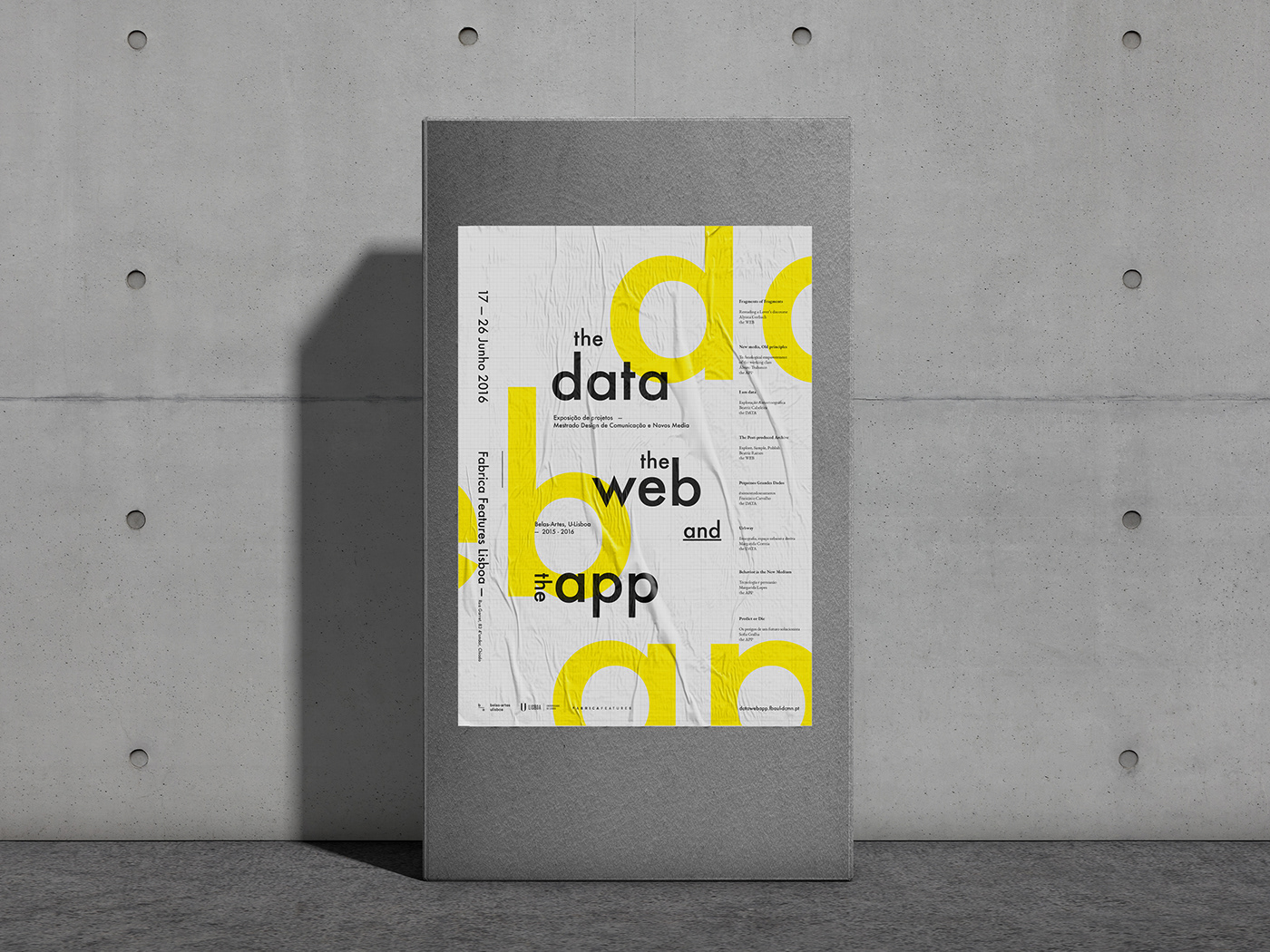 align app cartaz Data disclosure Exhibition  grid poster Web yellow