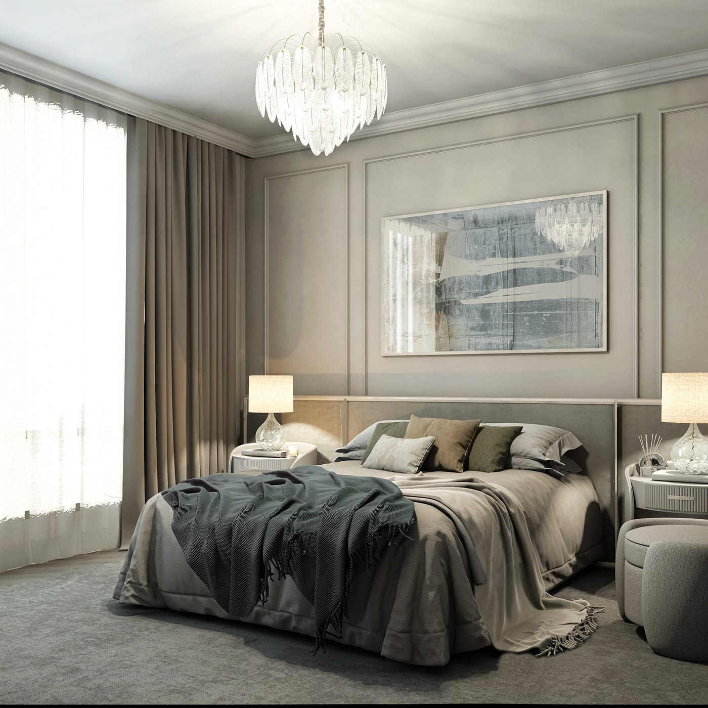 bedroom Guest Bedroom interiors Interior interiordesign 3D Visualization UAE KSA