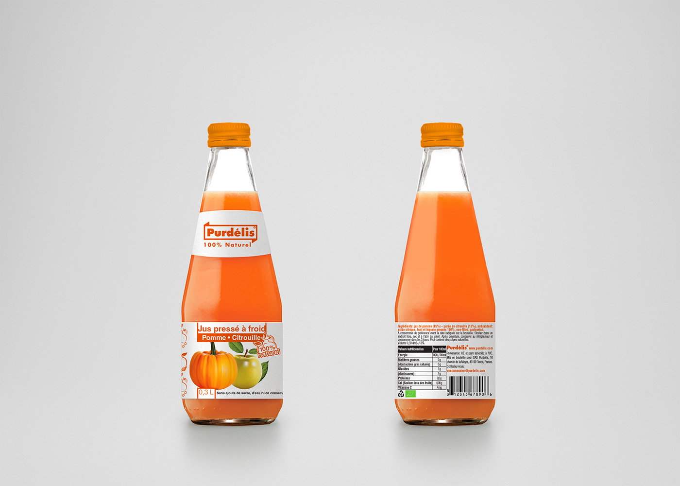 natural juices drink france logo Lable brand identity Purdelis dima rykov