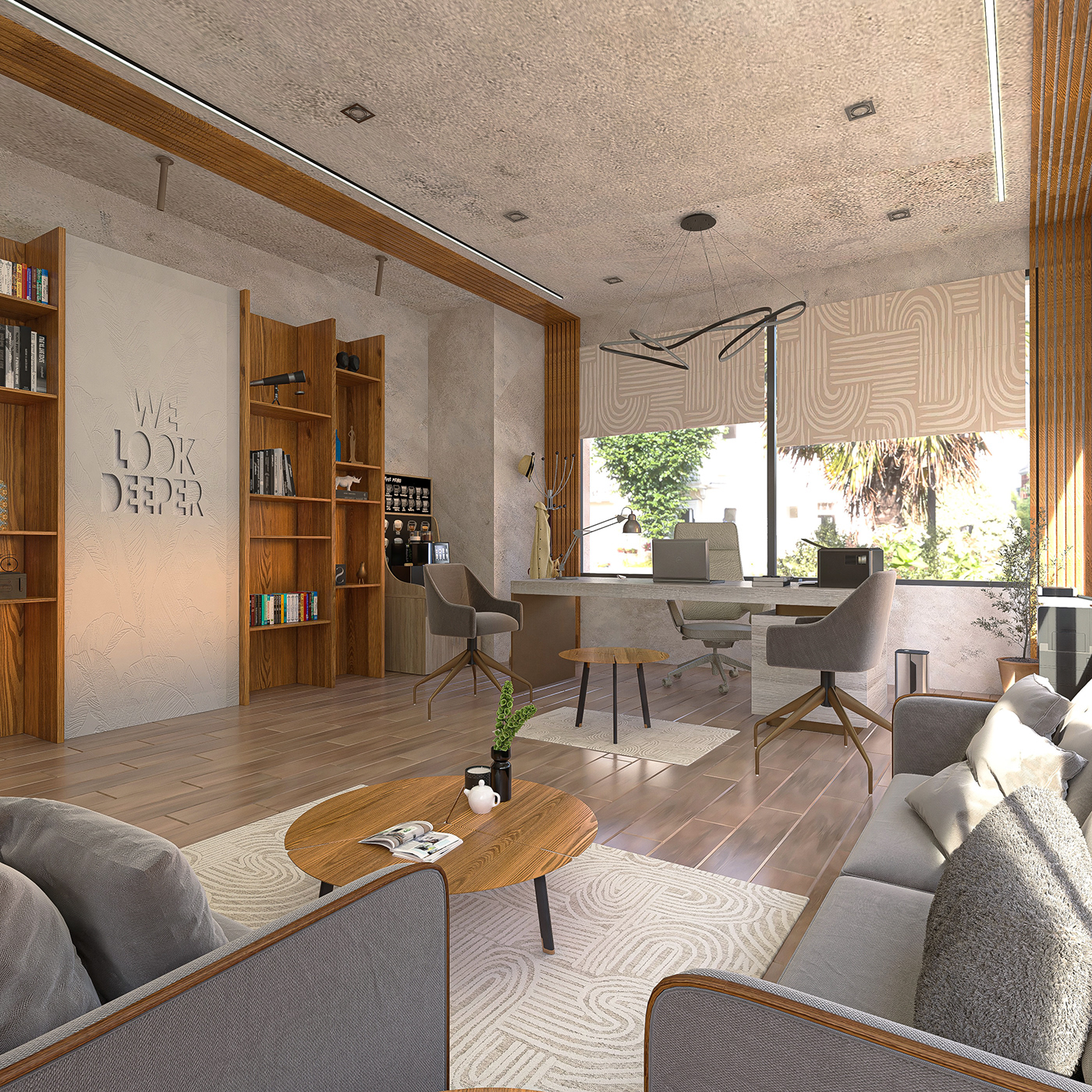 company administration management Office Design reception design cozy interior cozy apartment design 3ds max modern