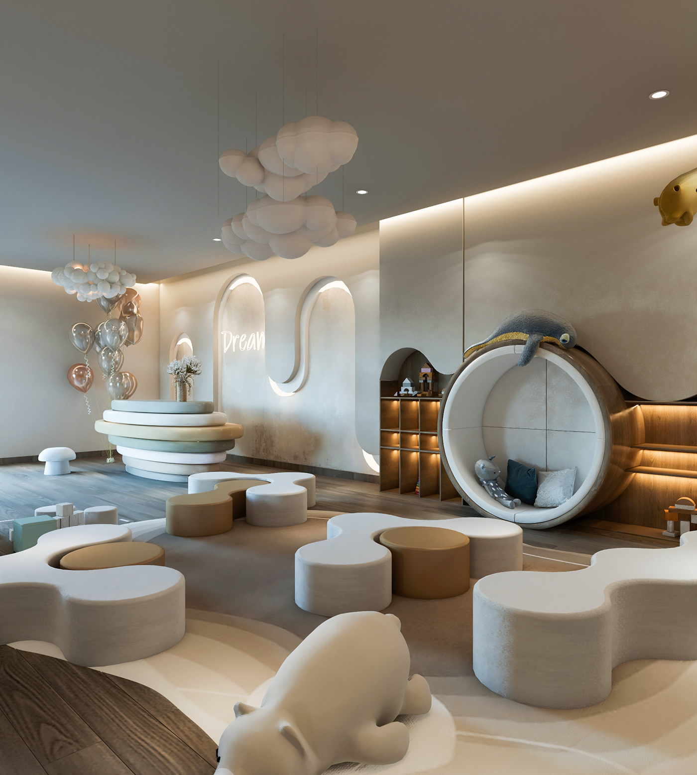 indoor interior design  Render architecture 3D 3ds max modern vray playing room children