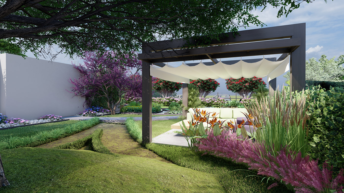 Landscape Design architecture waterscape architect urbandesign design visualization 3D 3ds max Farmhouse