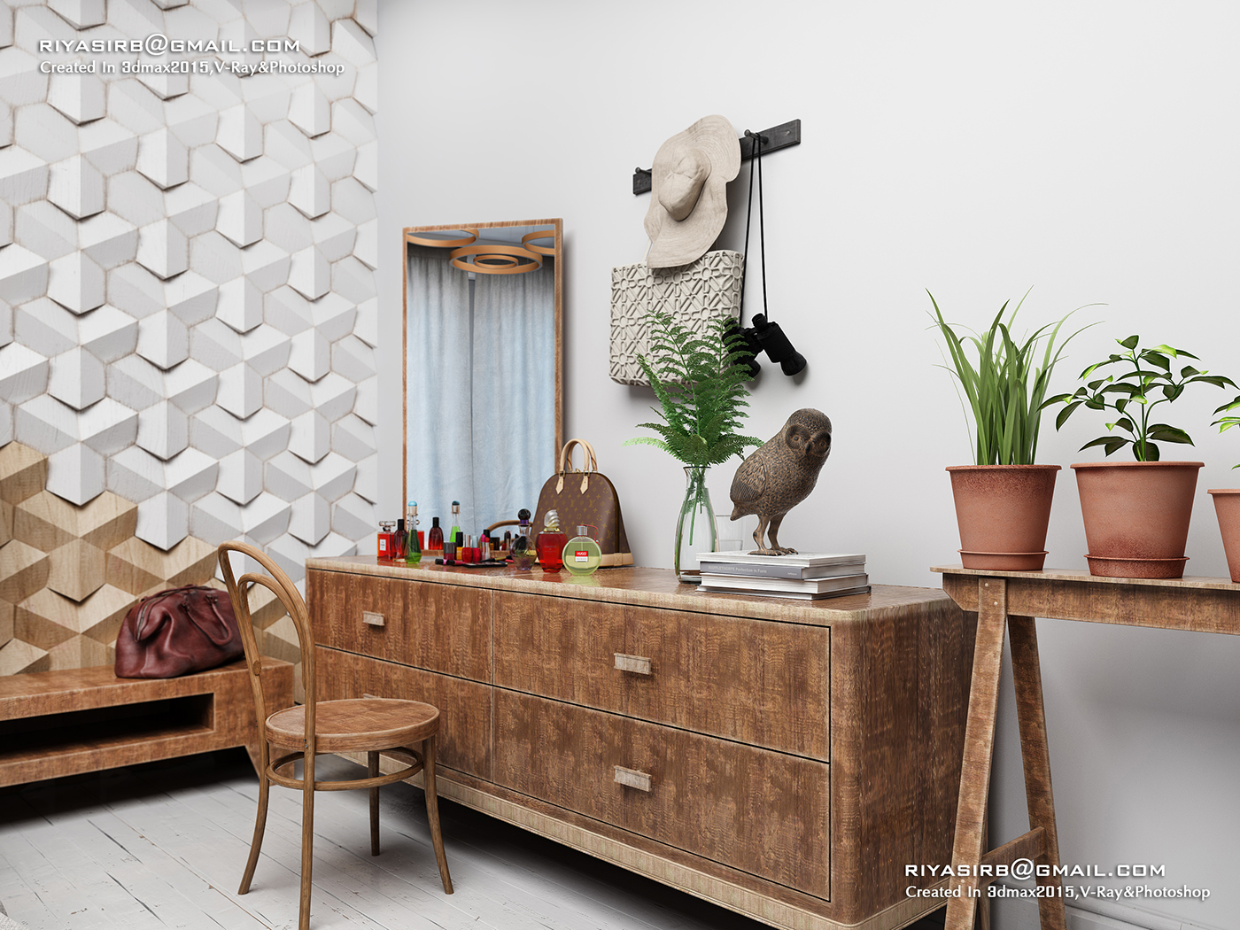 3dsmax vray bedroom visualization Render interiordesign dubai modern photoshop CGI