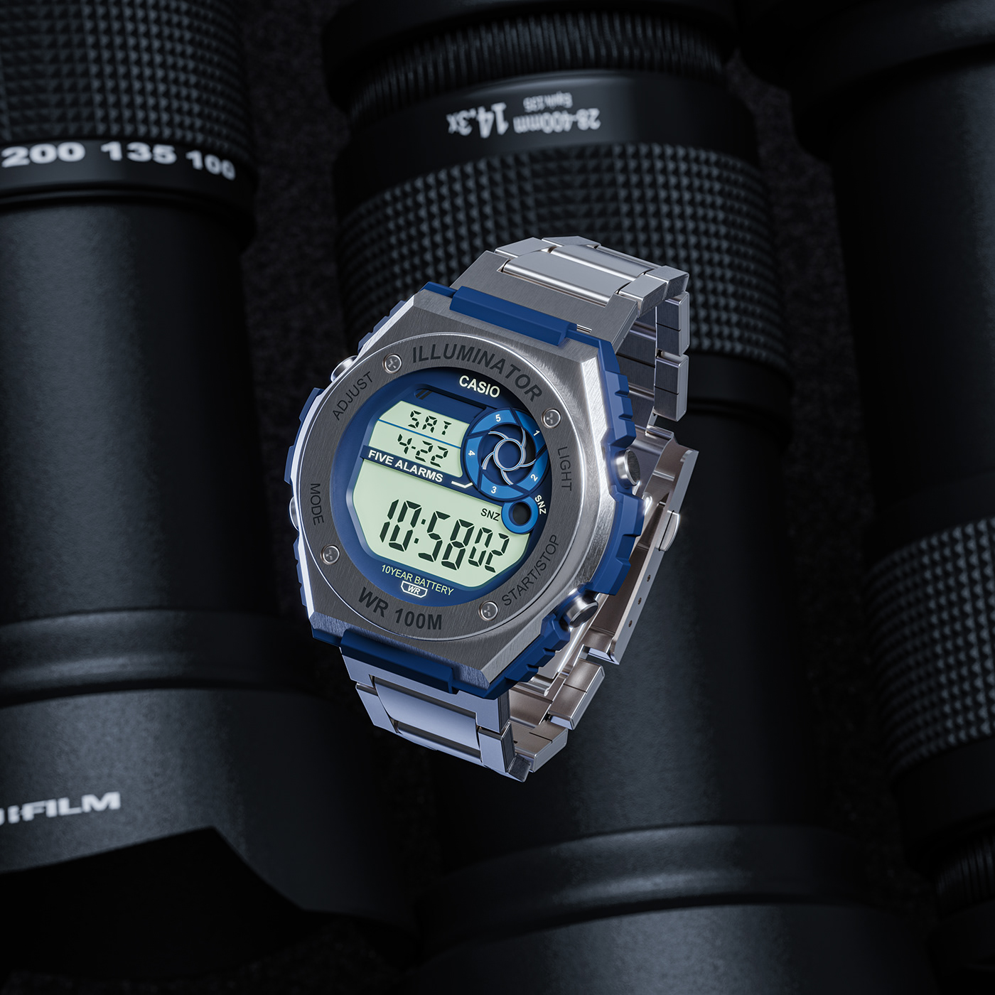 Casio watch Advertising  CGI Render 3D 3ds max vray visualization reloj