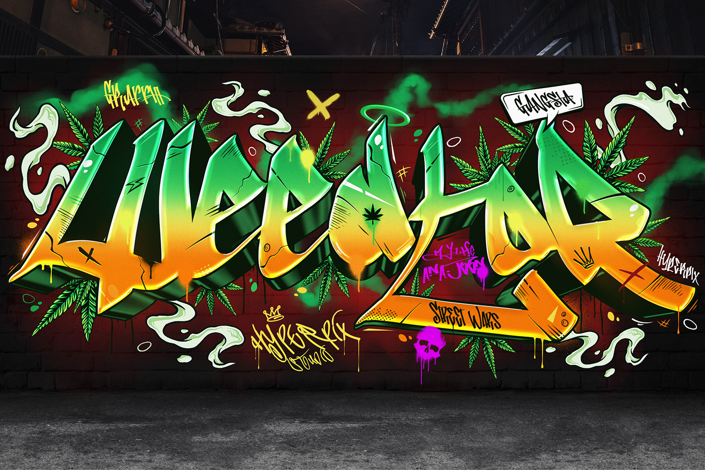 Graffiti graffiti art graffiti font Mockup psd spray paint Street Art  text effect typography   Urban