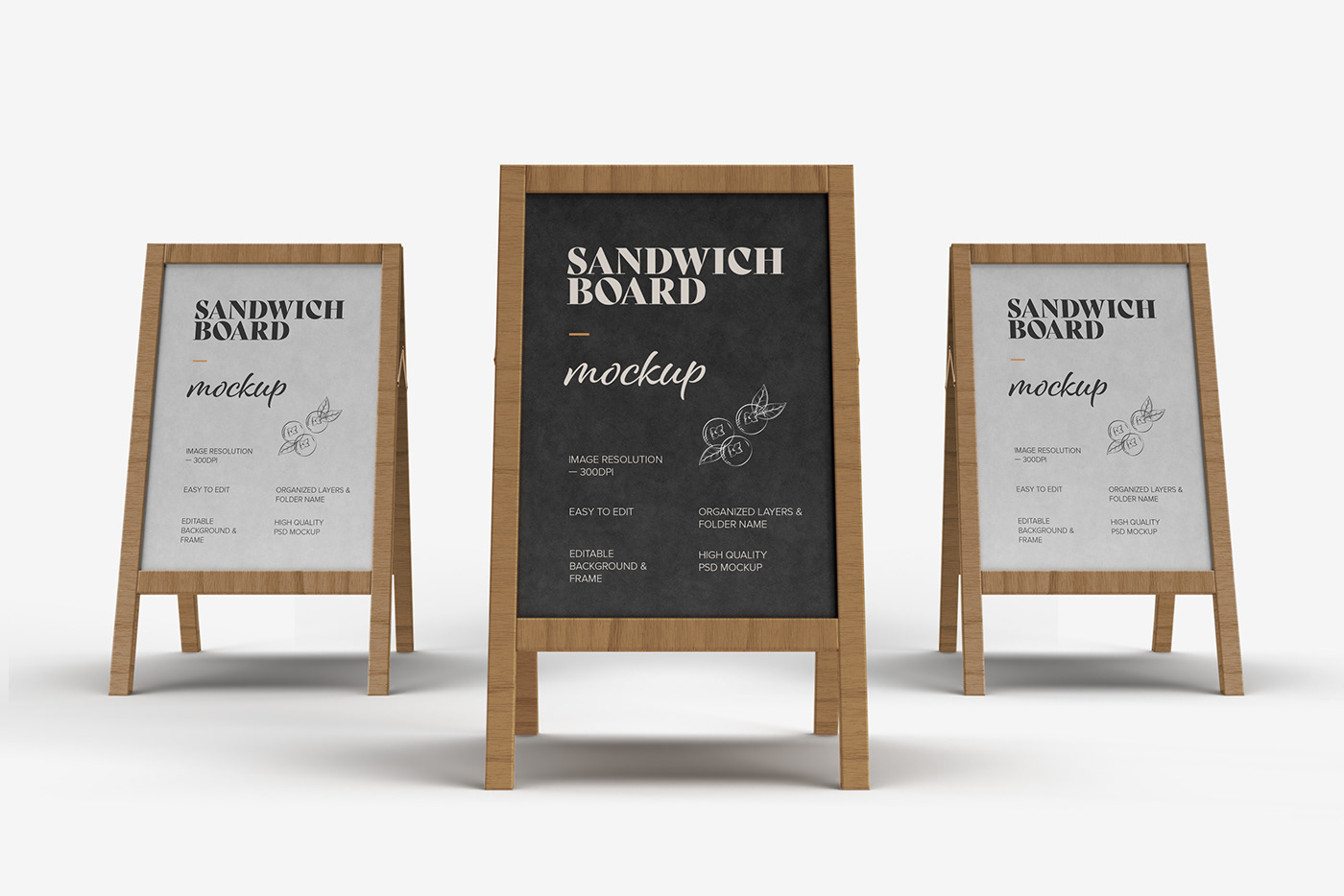 Advertising  banner Board cafe design free menu Mockup restaurant sandwich