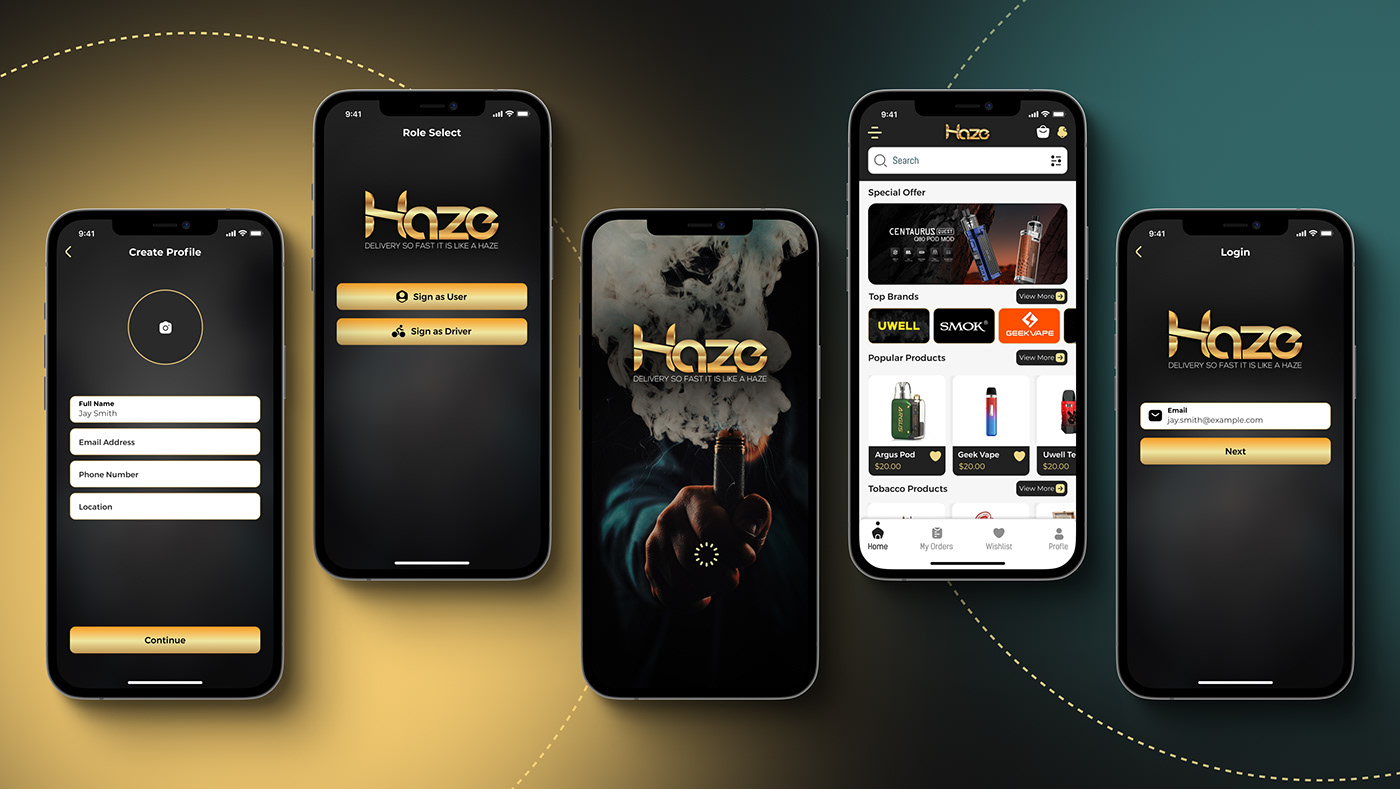 Vape Shop ecommerce app iOS App user interface Interaction design 