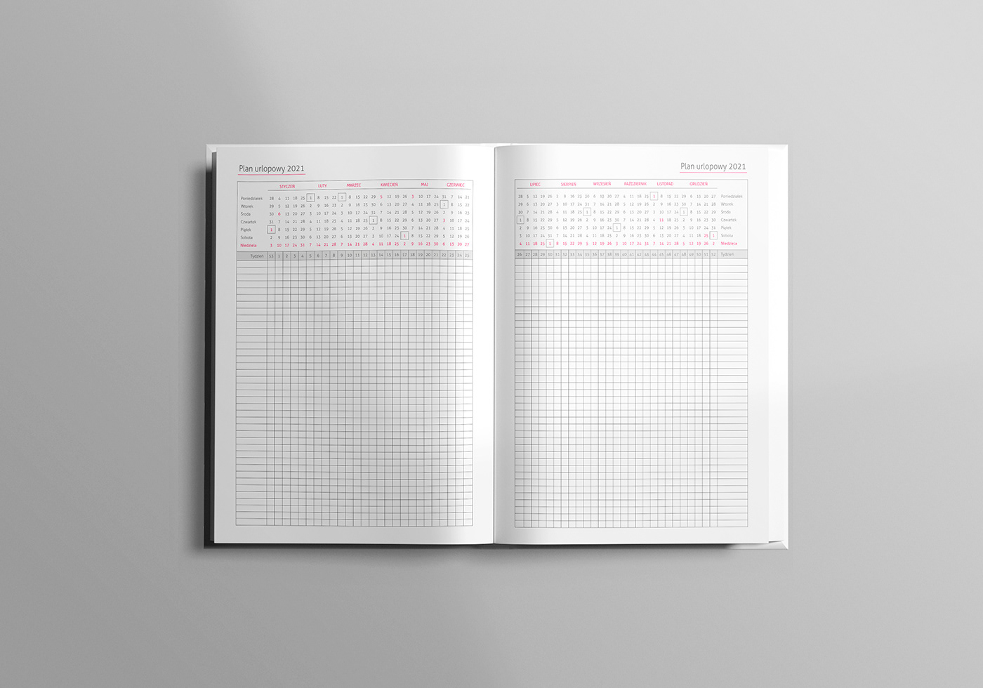 kalendarz projektowanie graficzne
