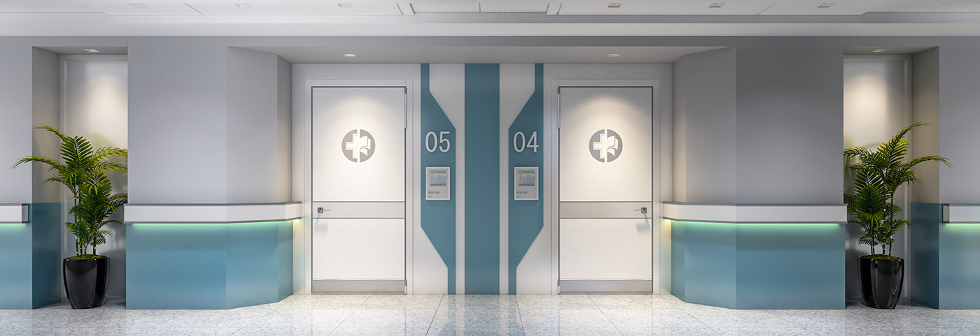 3D architecture hospital hospitals Interior interior design  interiors Render Renderings visualization