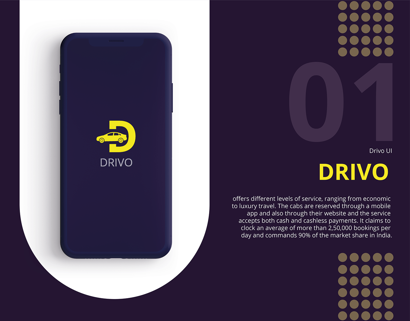 app application car design Drivo ride taxi UI ux Website