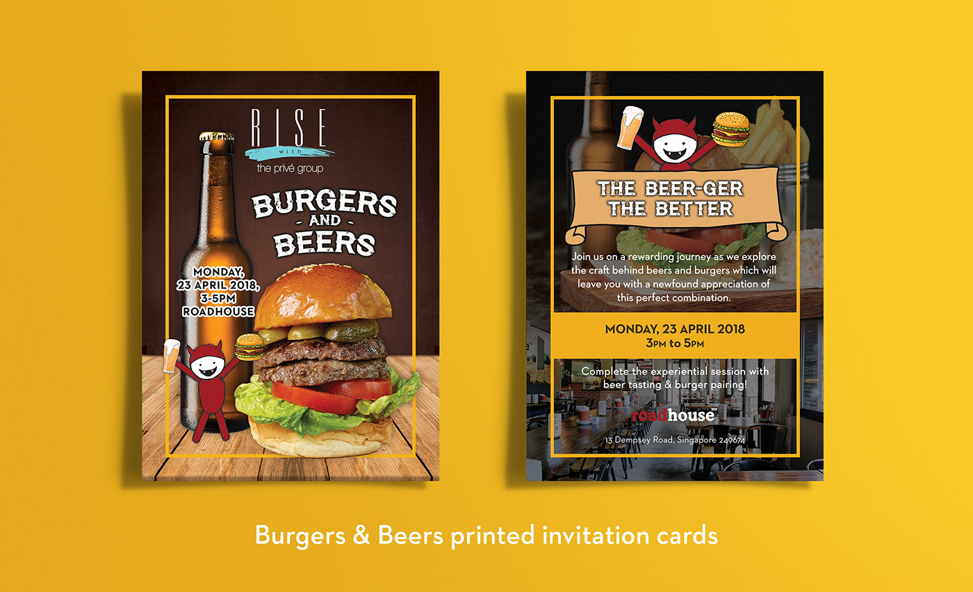 Booklet poster Invitation branding  burger beer